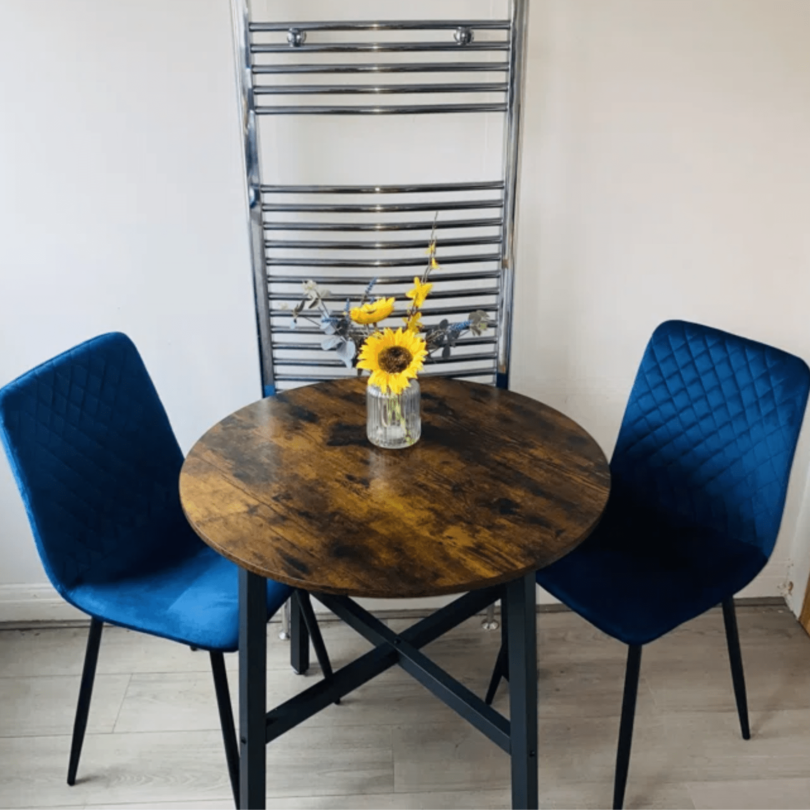 Small Round Dining Table for 4 People Metal Legs Industrial Kitchen Table 80cm - Home and Garden Furniture Shop - #rustic - furniture#