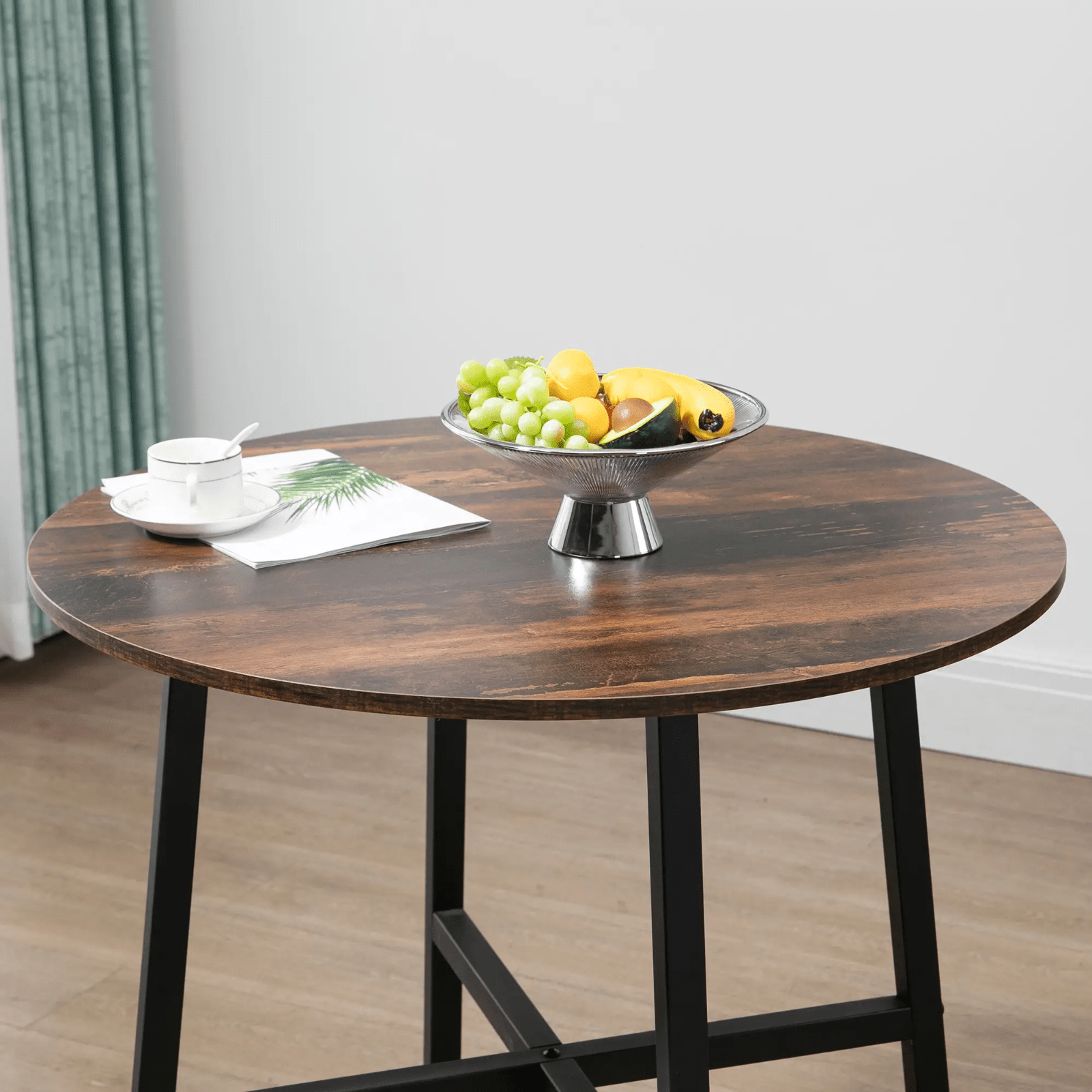 Small Round Dining Table for 4 People Metal Legs Industrial Kitchen Table 80cm - Home and Garden Furniture Shop - #rustic - furniture#