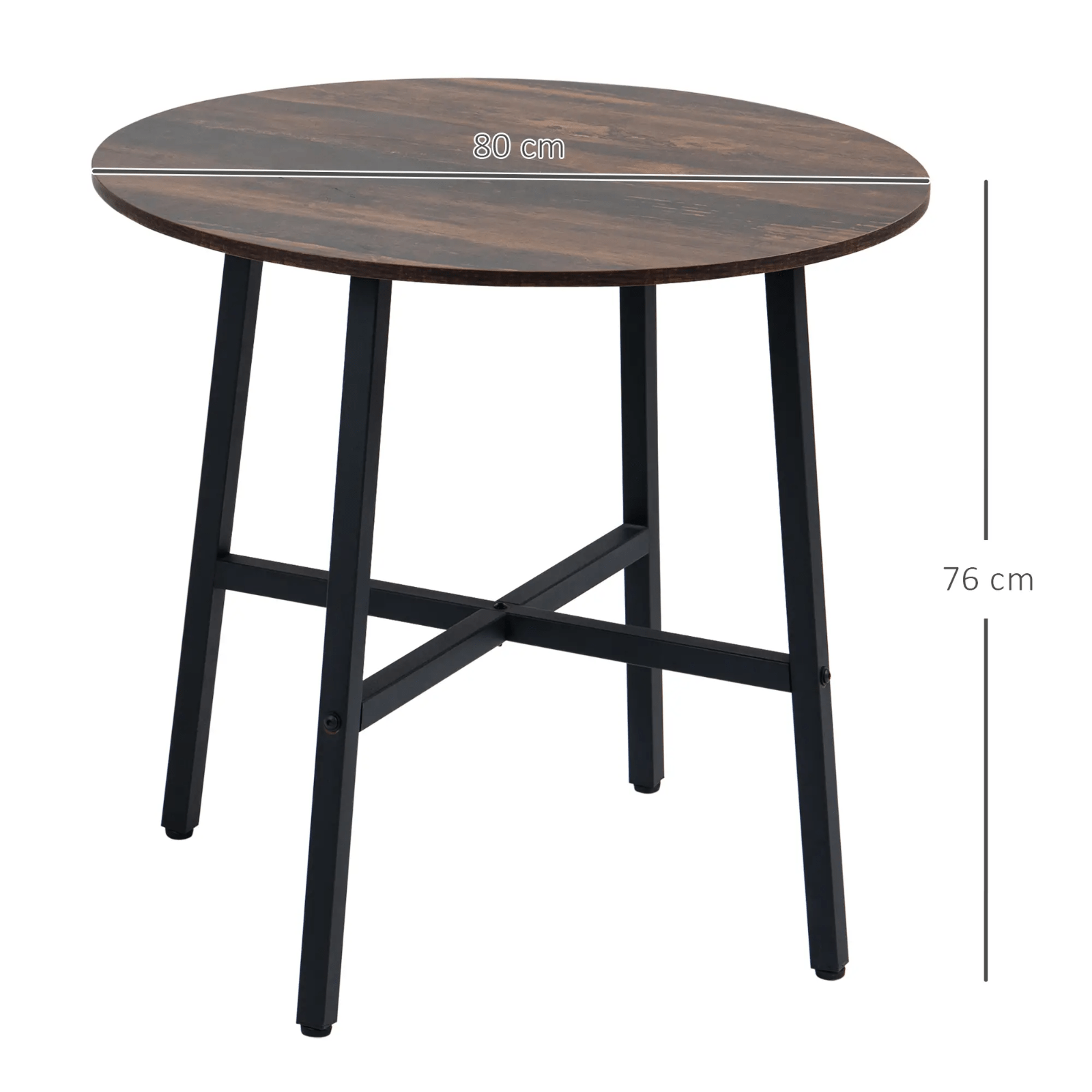 Small Round Dining Table for 4 People Metal Legs Industrial Kitchen Table 80cm - Home and Garden Furniture Shop - #rustic - furniture#