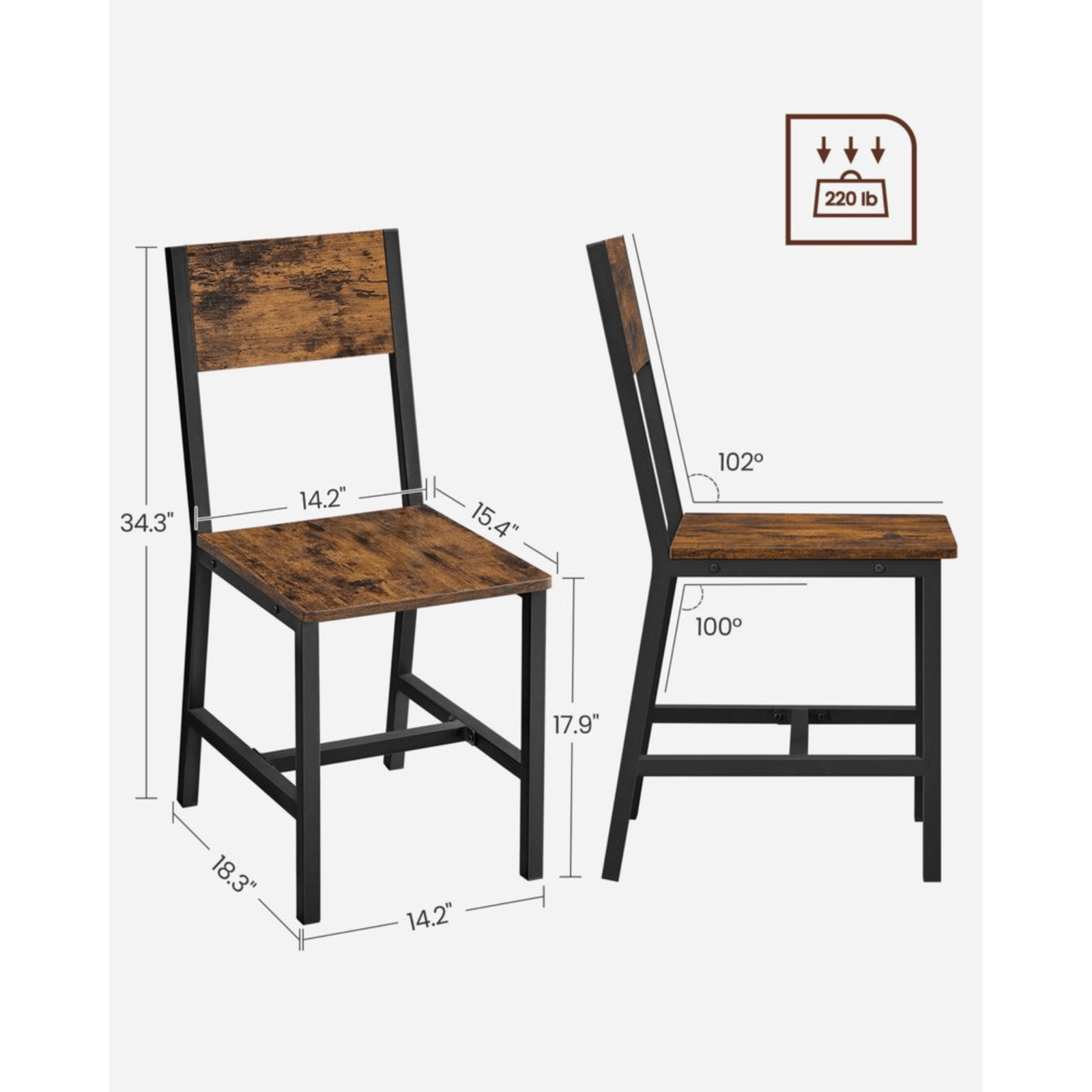 Small Table and 2 Chairs Set Space Saving Kitchen Round Dining Table Metal Legs - Home and Garden Furniture Shop - #rustic - furniture#