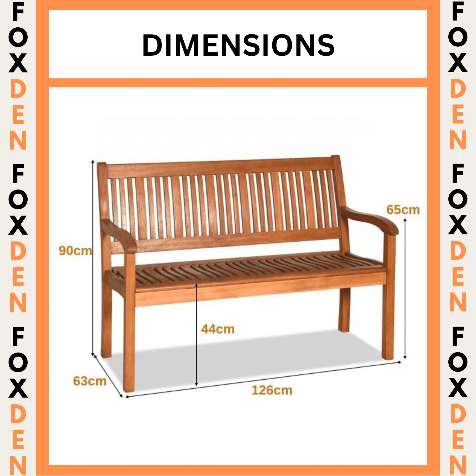 Solid Wood Garden Bench Traditional 2 Seater Bench Brown Outdoor Patio Seating - Home and Garden Furniture Shop - rustic - furniture