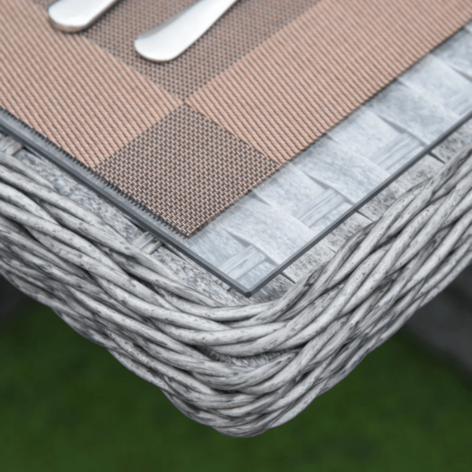 Space Saving 8 Person Patio Rattan Dining Table and Chair Set Garden Furniture - Home and Garden Furniture Shop - rustic - furniture