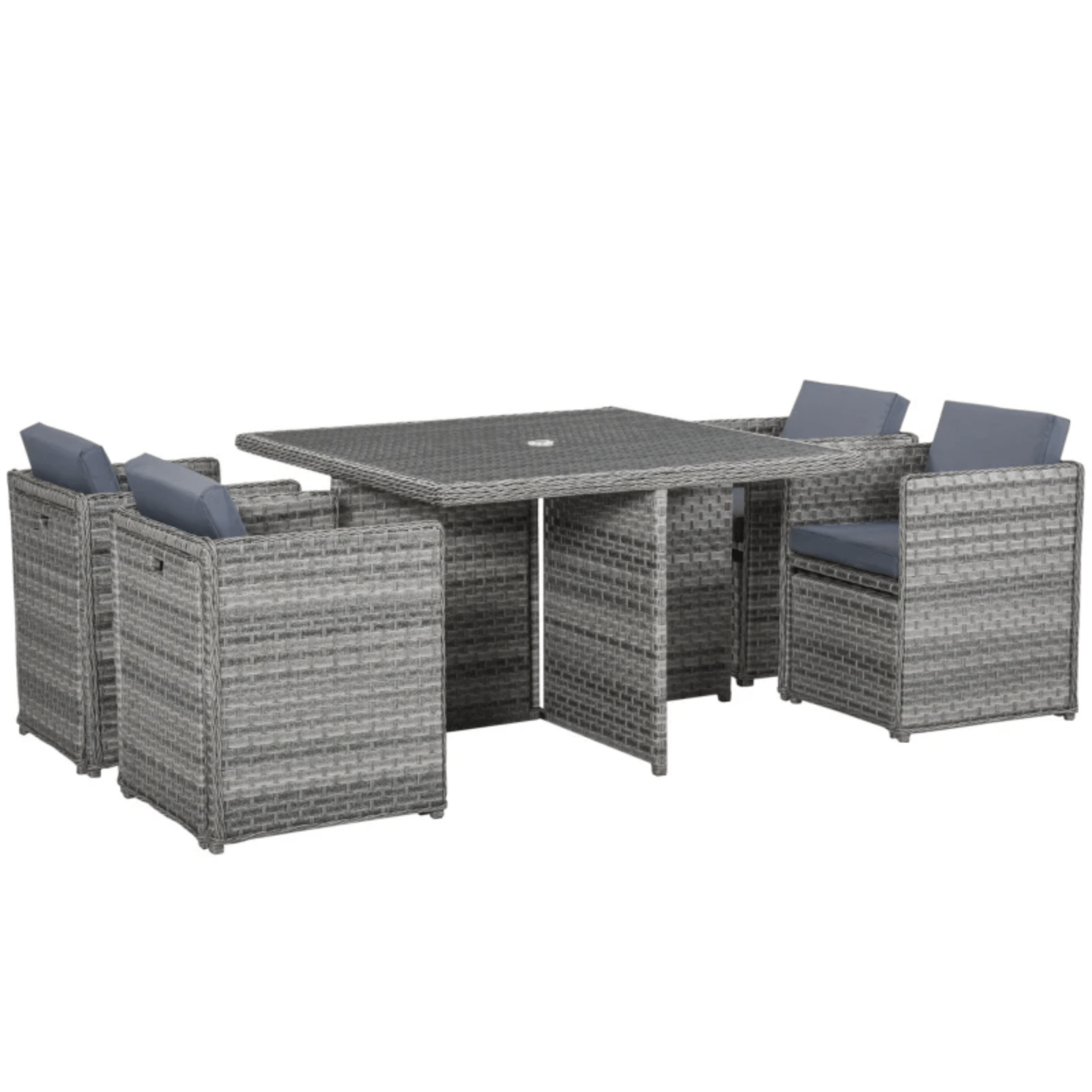 Space Saving 8 Person Patio Rattan Dining Table and Chair Set Garden Furniture - Home and Garden Furniture Shop - rustic - furniture