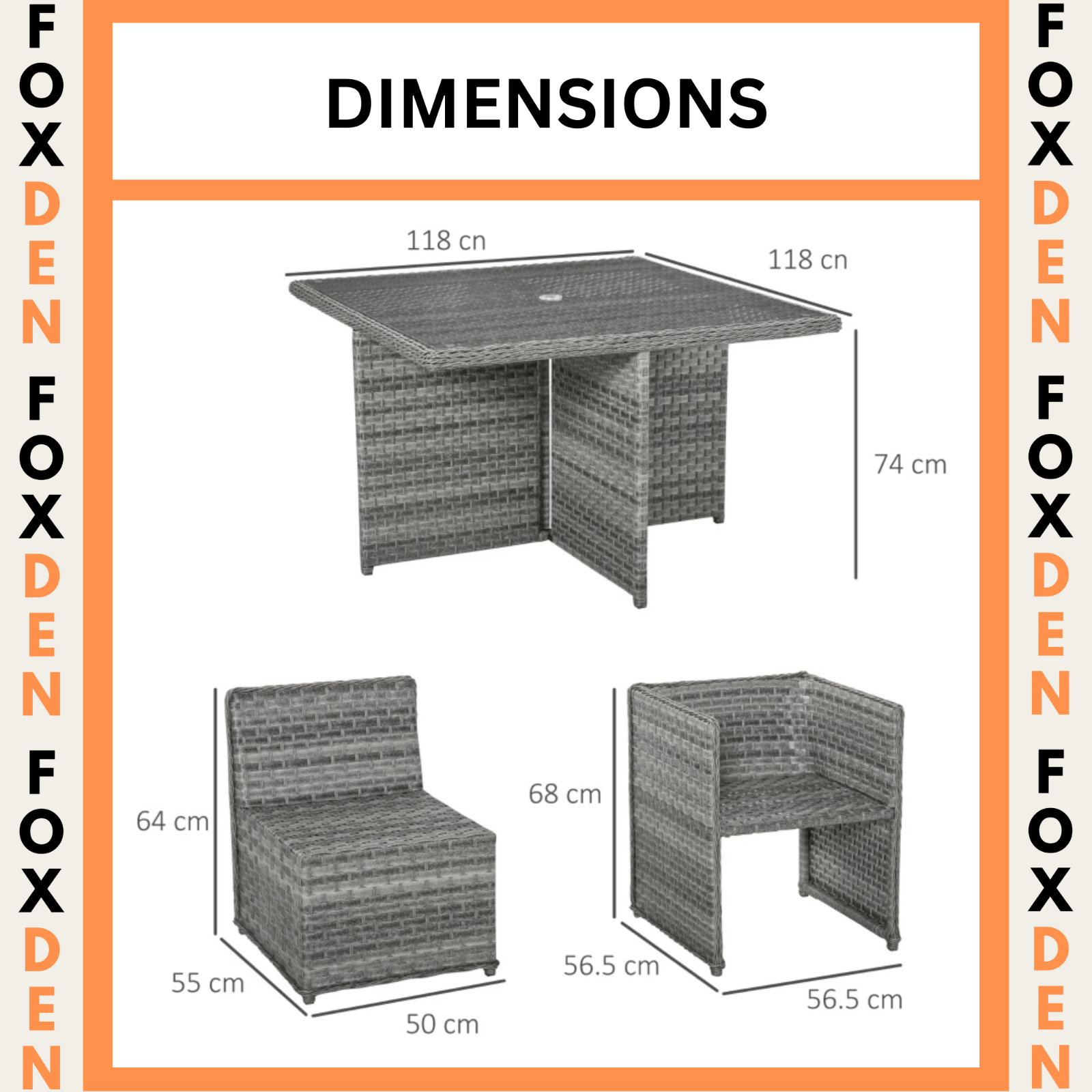Space Saving 8 Person Patio Rattan Dining Table and Chair Set Garden Furniture - Home and Garden Furniture Shop - rustic - furniture