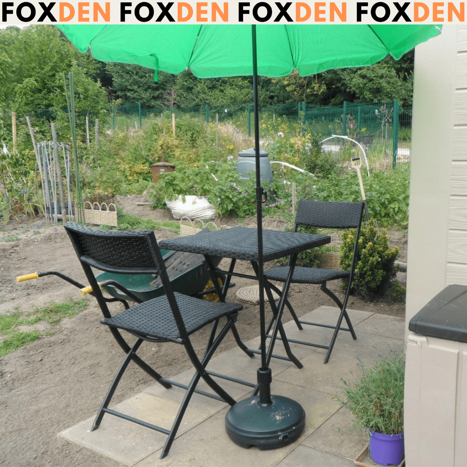 Space Saving Balcony Bistro Set Rattan Furniture Garden Folding Chair Table Seat - Home and Garden Furniture Shop - rustic - furniture