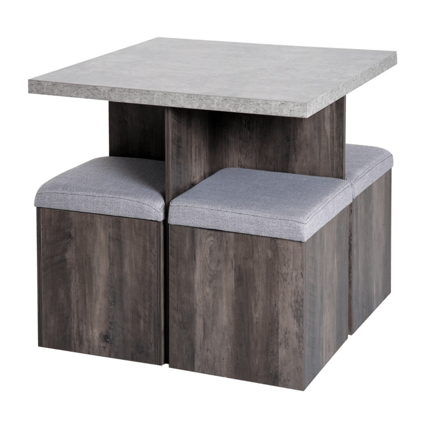 Space Saving Dining Table Set 4 Ottomans Seats Kitchen Bar Table Home Furniture - Home and Garden Furniture Shop - #rustic - furniture#