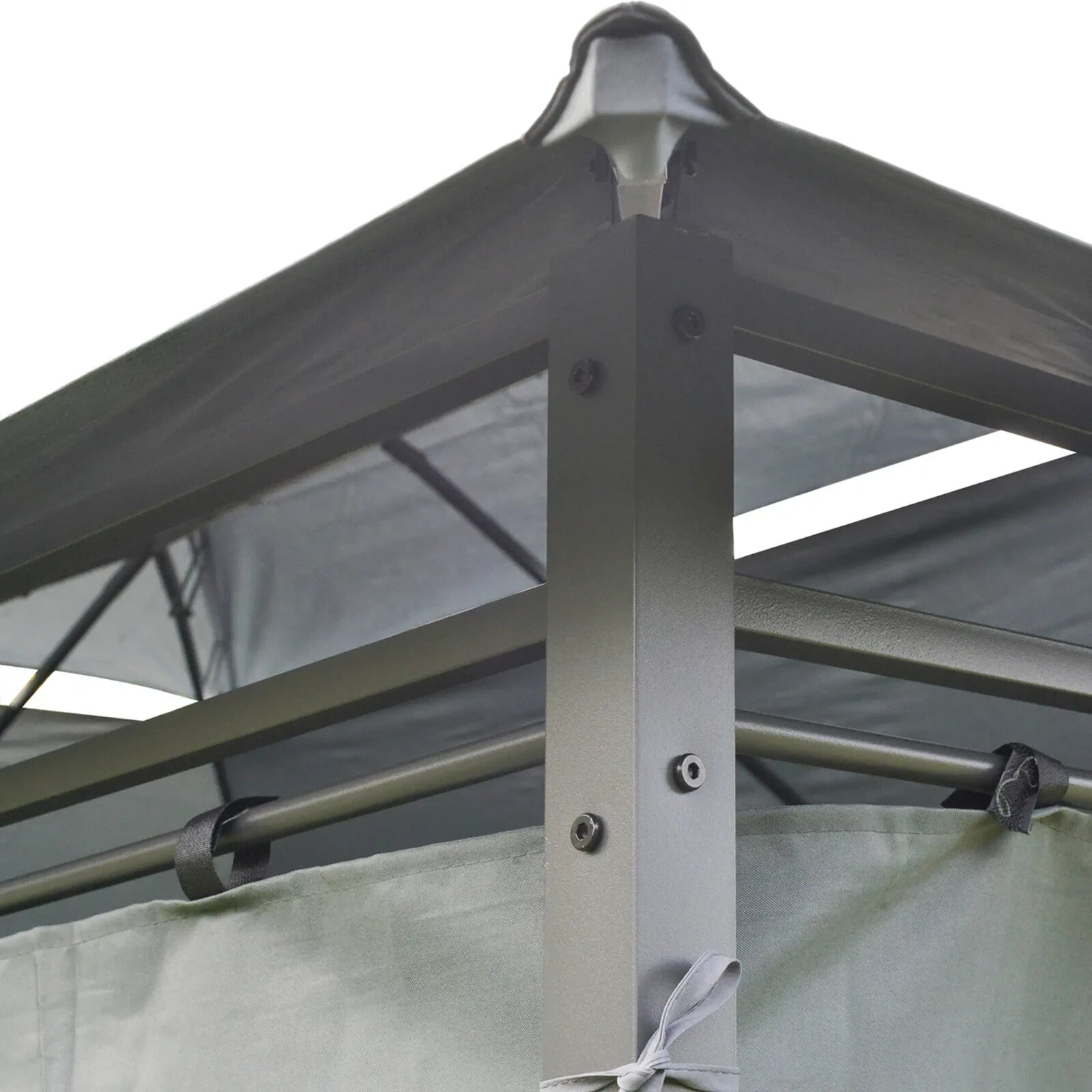 Steel Frame Gazebo Curtains 4m x 3m Outdoor 2 - Tier Garden Tent Sun Shade Cover - Home and Garden Furniture Shop - rustic - furniture