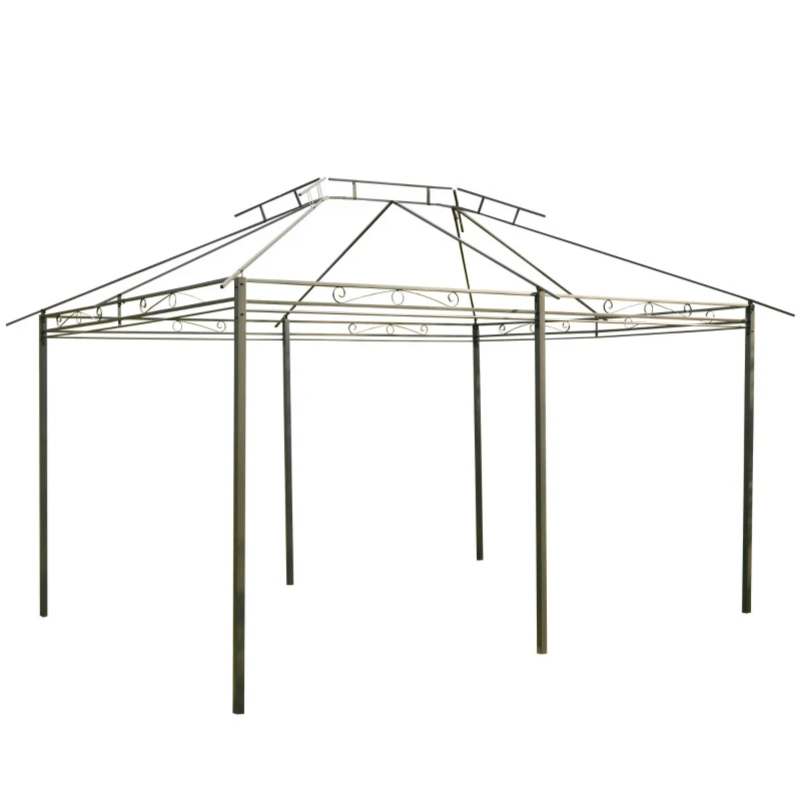 Steel Frame Gazebo Curtains 4m x 3m Outdoor 2 - Tier Garden Tent Sun Shade Cover - Home and Garden Furniture Shop - #rustic - furniture#