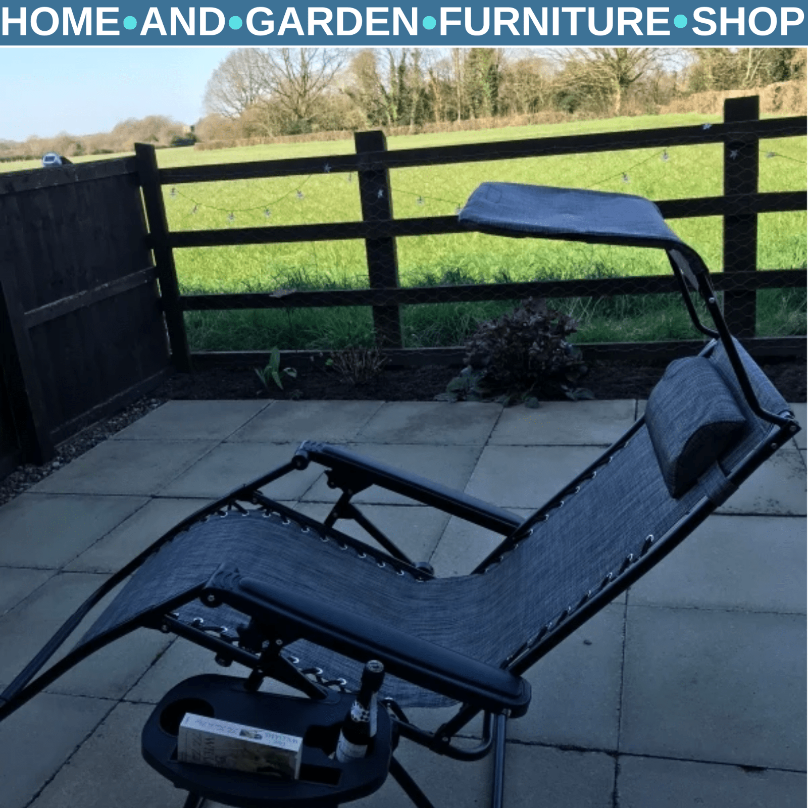 Steel Frame Zero Gravity Outdoor Garden Deck Chair w/ Adjustable Canopy Lounger - Home and Garden Furniture Shop - rustic - furniture