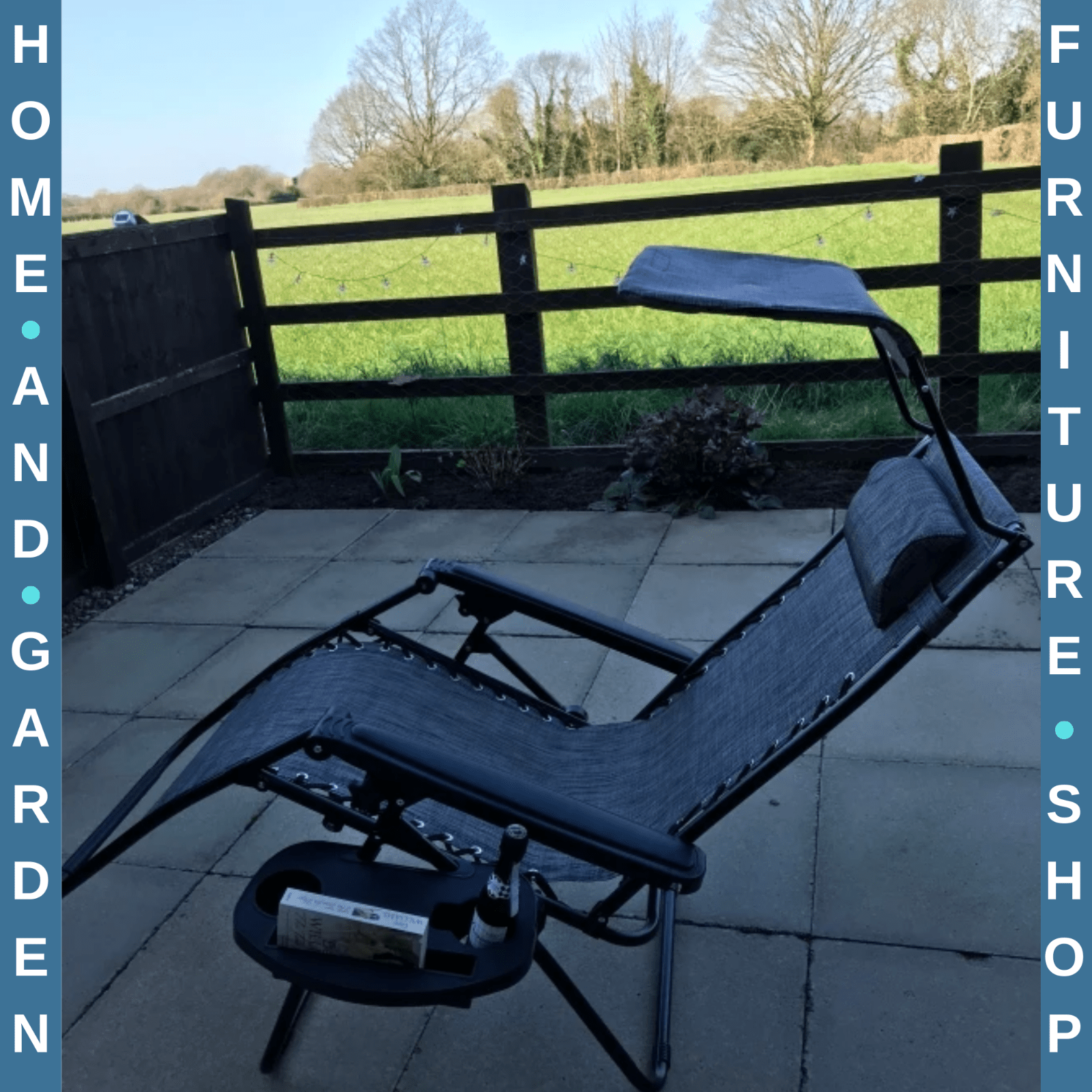 Steel Frame Zero Gravity Outdoor Garden Deck Chair w/ Adjustable Canopy Lounger - Home and Garden Furniture Shop - rustic - furniture