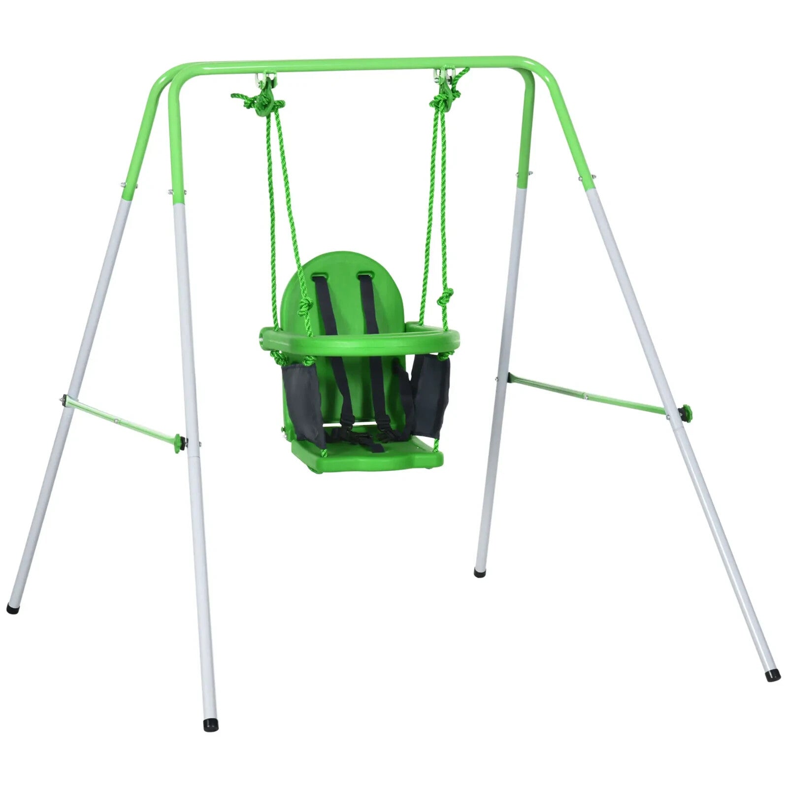 Steel Toddler Nursery Swing Outdoor Garden Seat with Safety Belt and Backrest - Home and Garden Furniture Shop - rustic - furniture