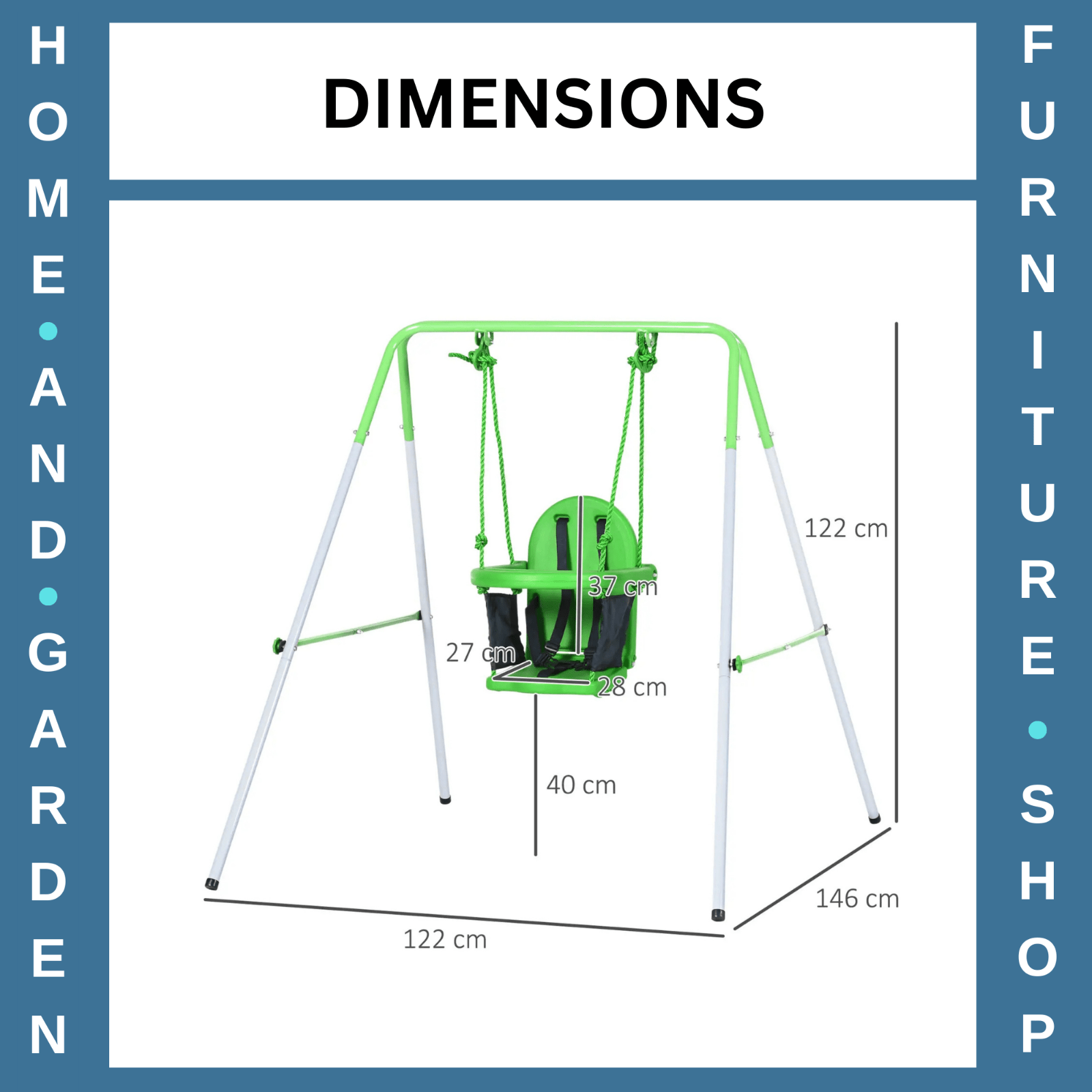 Steel Toddler Nursery Swing Outdoor Garden Seat with Safety Belt and Backrest - Home and Garden Furniture Shop - rustic - furniture