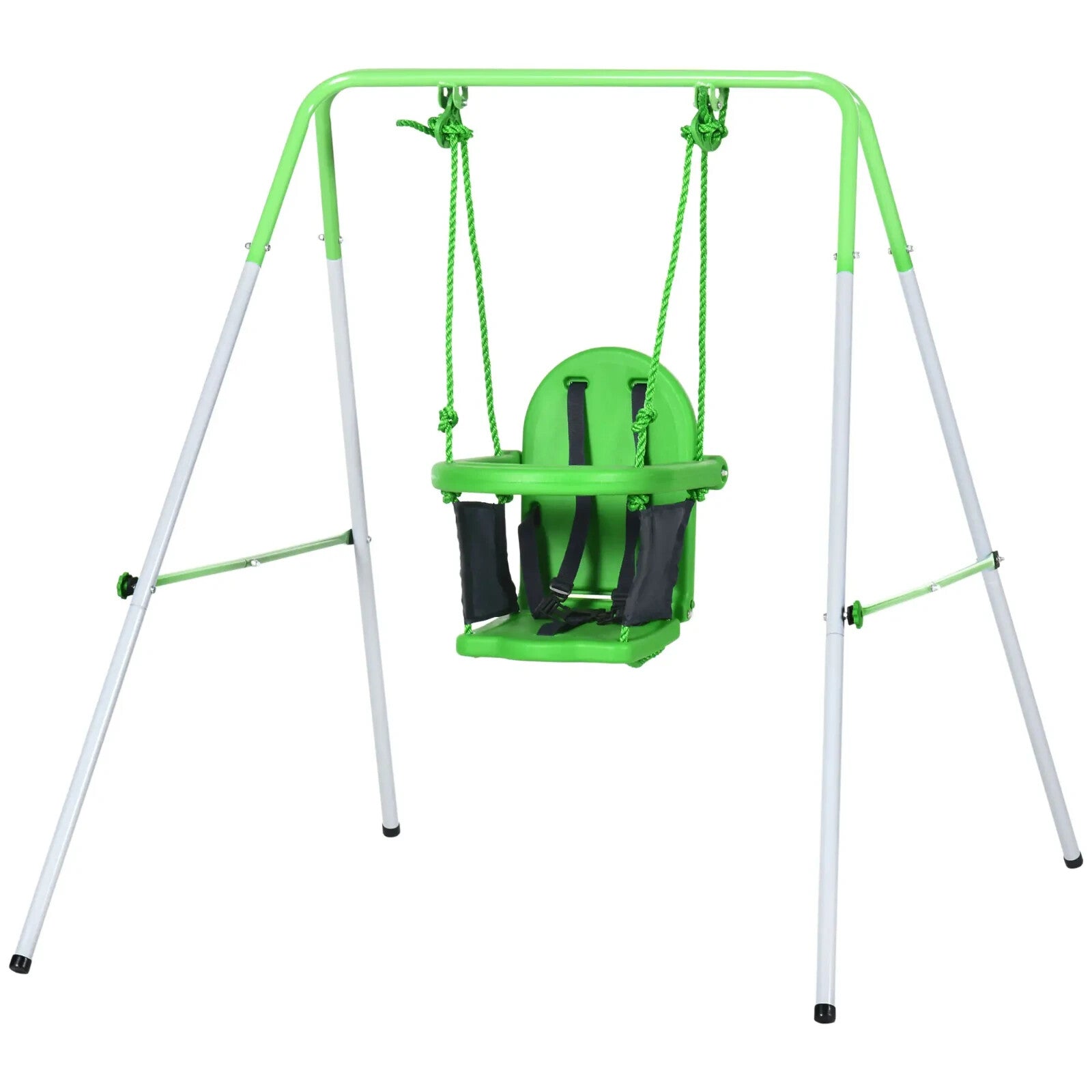 Steel Toddler Nursery Swing Outdoor Garden Seat with Safety Belt and Backrest - Home and Garden Furniture Shop - rustic - furniture