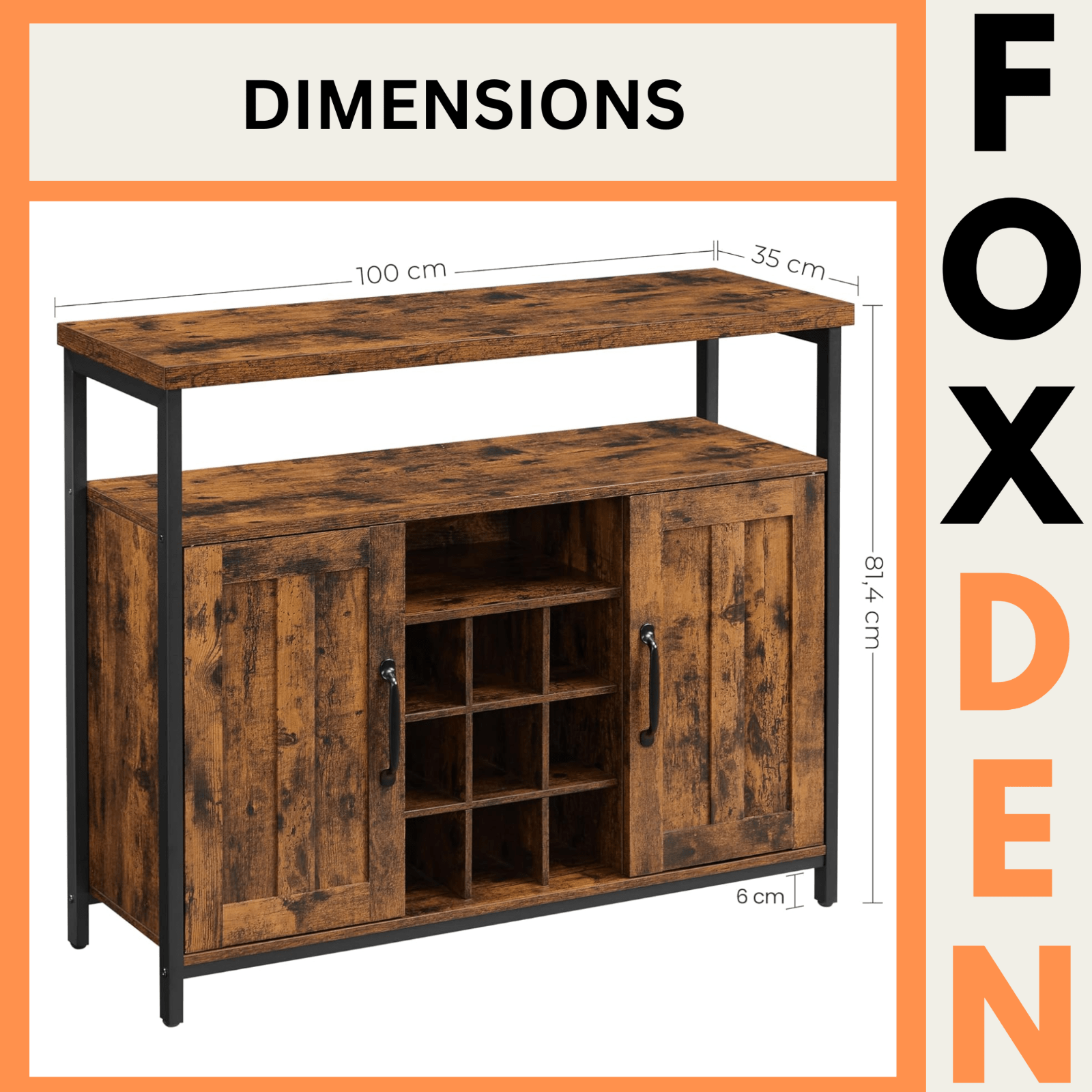 Storage Cabinet Sideboard and Buffet Table with Wine Holder Cupboard Drinks Unit - Home and Garden Furniture Shop - rustic - furniture