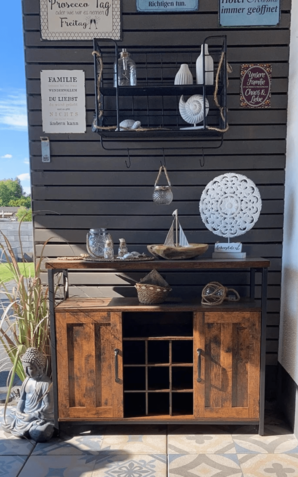 Storage Cabinet Sideboard and Buffet Table with Wine Holder Cupboard Drinks Unit - Home and Garden Furniture Shop - rustic - furniture