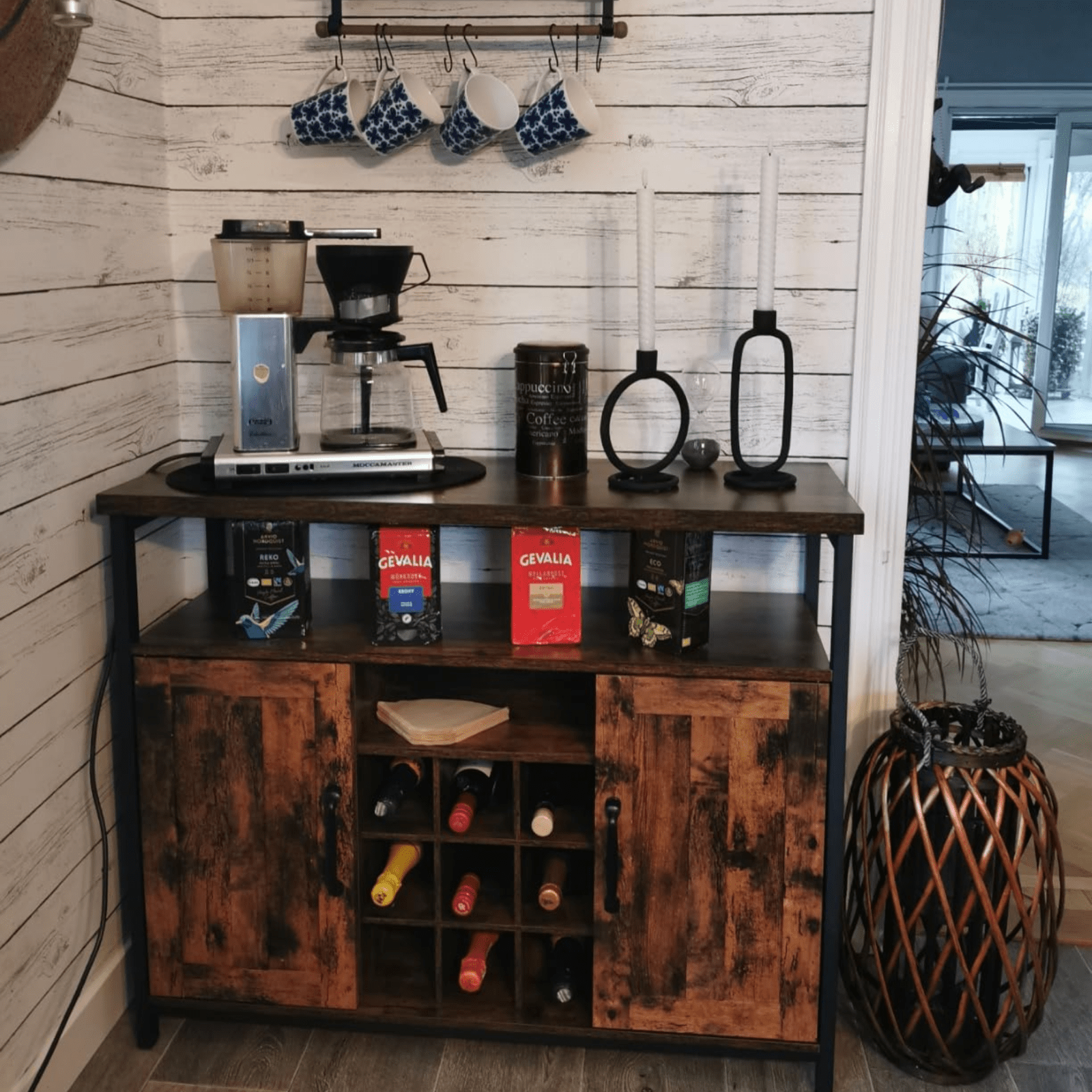 Storage Cabinet Sideboard and Buffet Table with Wine Holder Cupboard Drinks Unit - Home and Garden Furniture Shop - rustic - furniture