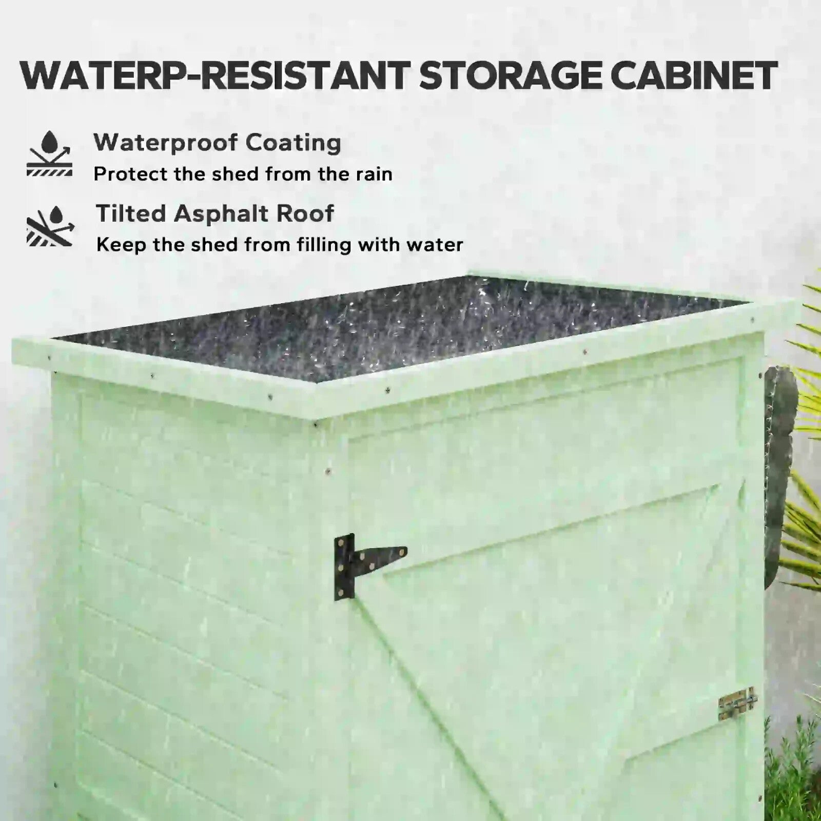 Storage Shed Waterproof with Bolt Latch Lockable Hinged Doors & Shelves Green - Home and Garden Furniture Shop - rustic - furniture