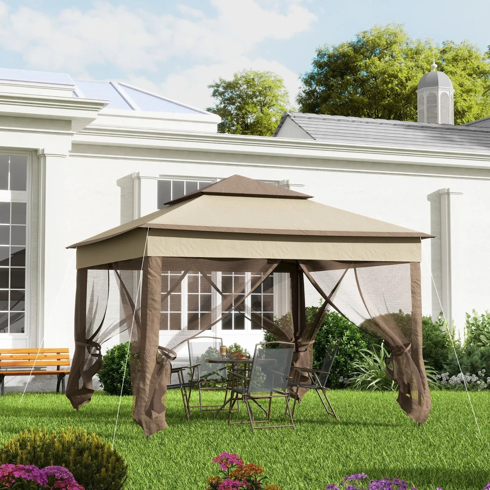 Strong Outdoor Pop Up Gazebo With Sides Heavy Duty Garden Tent Party Patio Cover - Home and Garden Furniture Shop - rustic - furniture