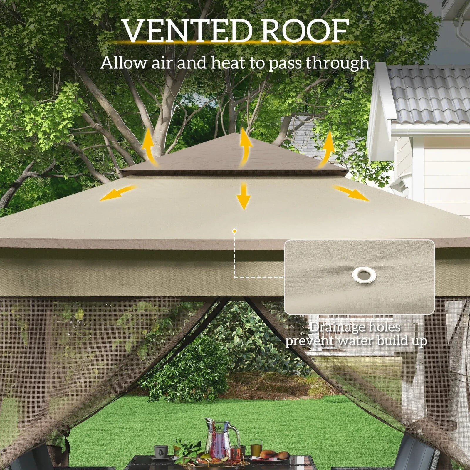 Strong Outdoor Pop Up Gazebo With Sides Heavy Duty Garden Tent Party Patio Cover - Home and Garden Furniture Shop - rustic - furniture