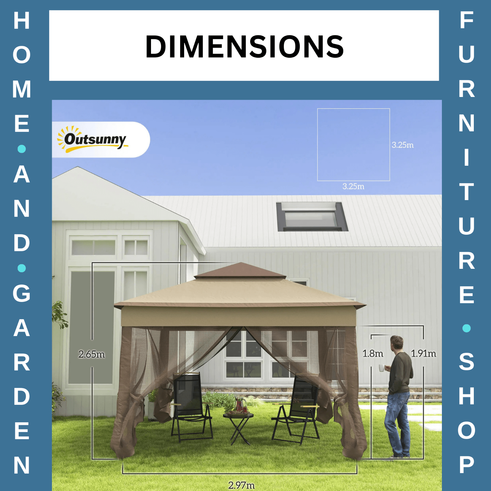 Strong Outdoor Pop Up Gazebo With Sides Heavy Duty Garden Tent Party Patio Cover - Home and Garden Furniture Shop - rustic - furniture