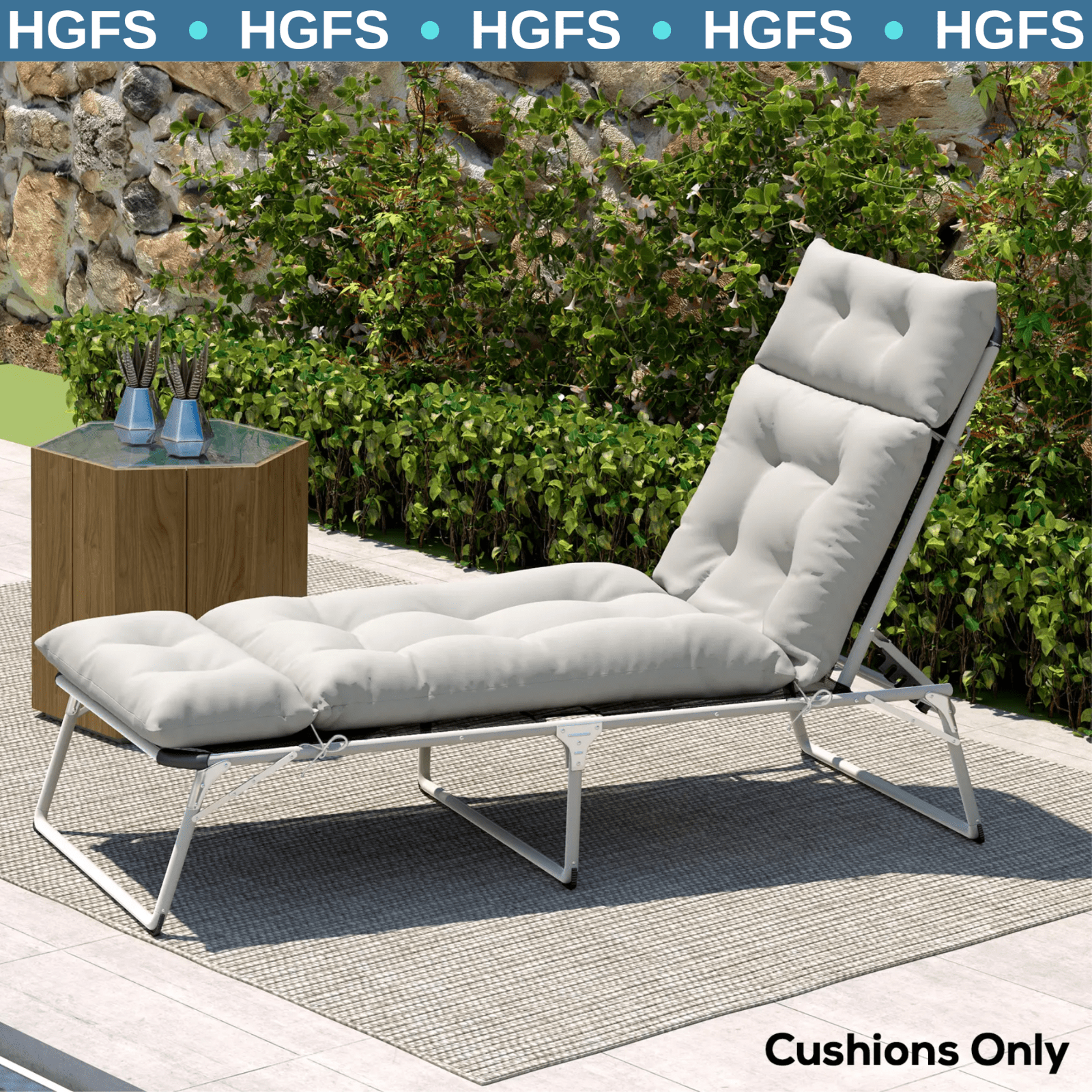 Sun Lounger Cushion Only 190x56x10cm Garden Chair Pad UPF20 Thick Sunbed Cushion - Home and Garden Furniture Shop - rustic - furniture