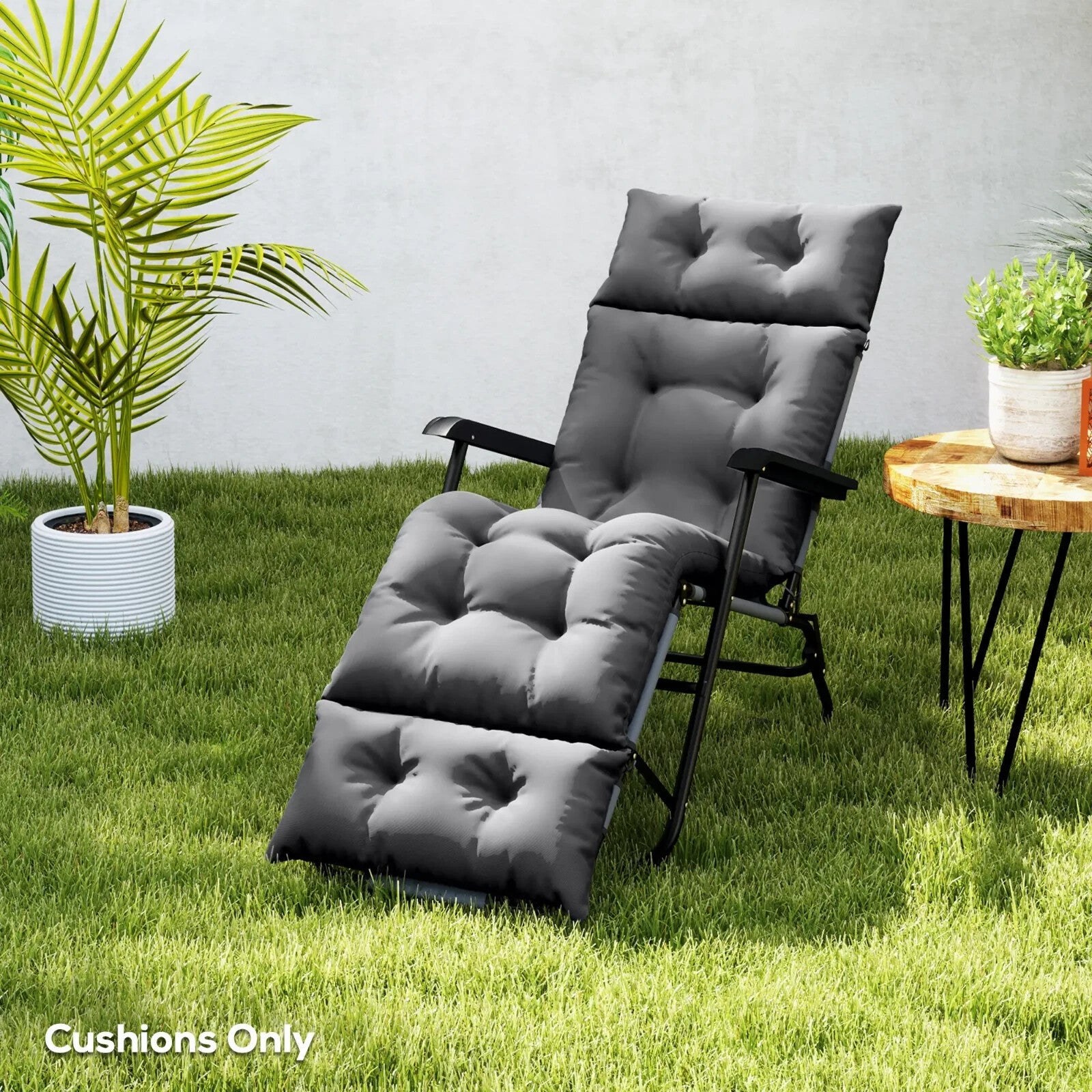 Sun Lounger Cushion Only 190x56x10cm Garden Lounge Chair Pad UPF20 Thick Sunbed - Home and Garden Furniture Shop - rustic - furniture