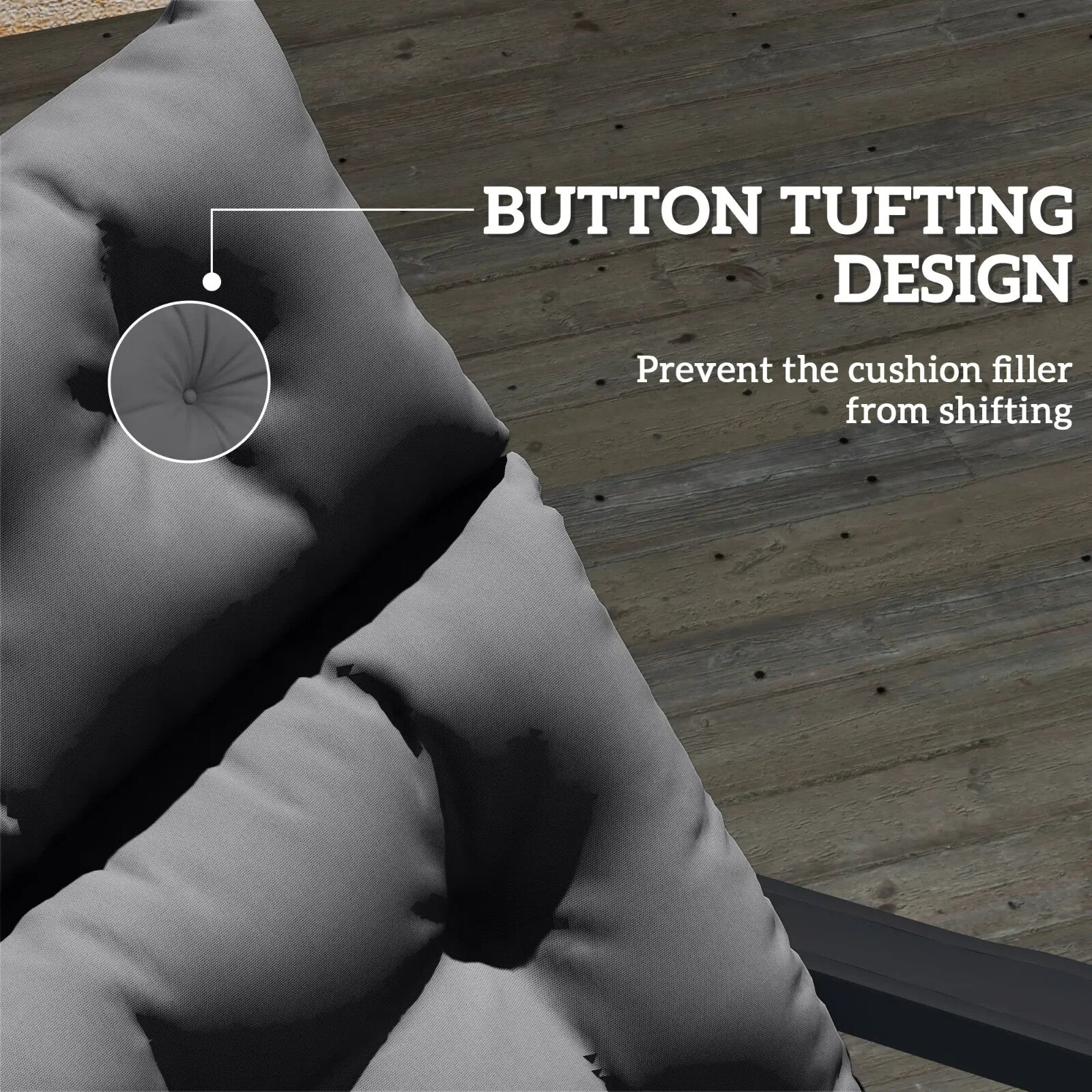 Sun Lounger Cushion Only 190x56x10cm Garden Lounge Chair Pad UPF20 Thick Sunbed - Home and Garden Furniture Shop - rustic - furniture