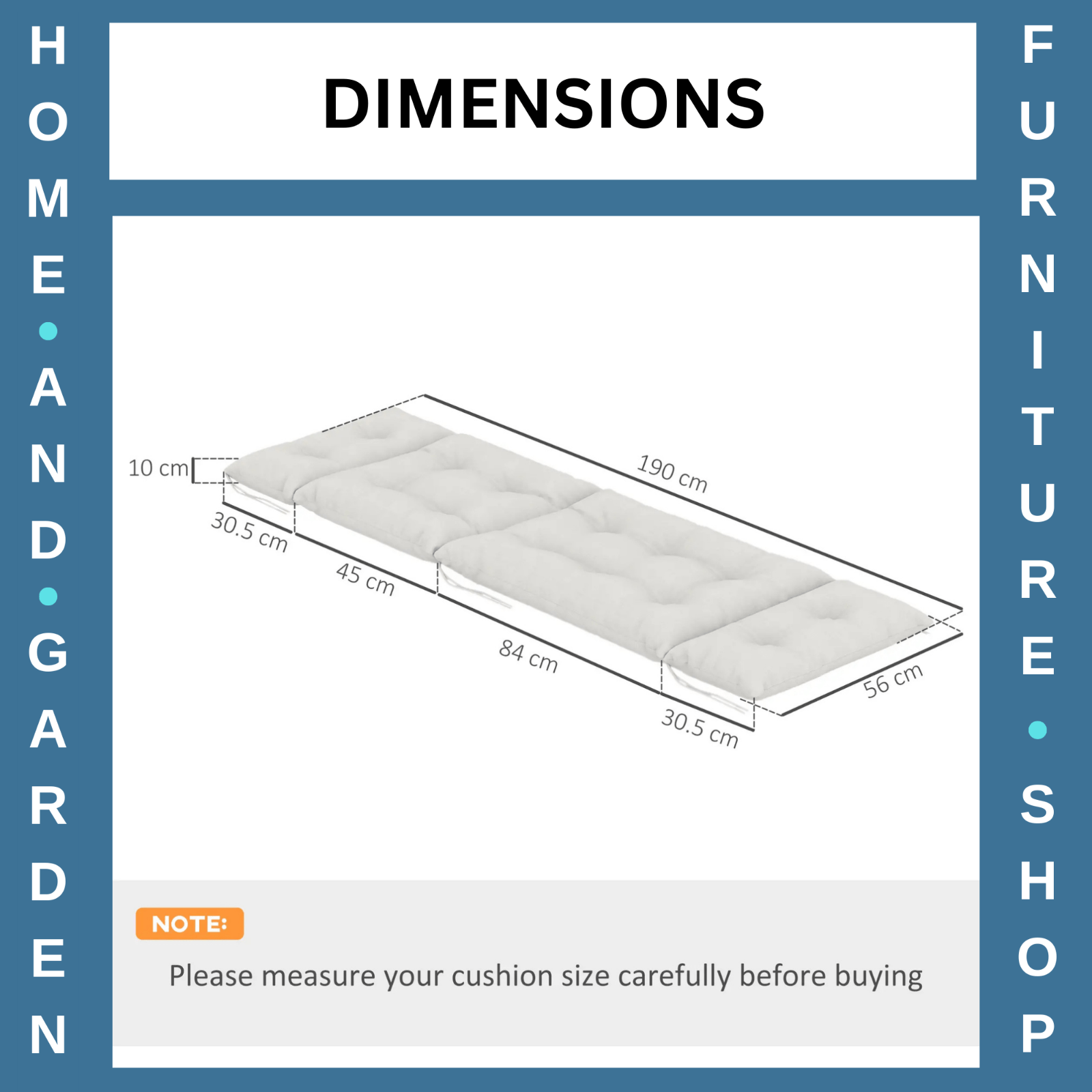 Sun Lounger Cushions Only 190x56x10cm Set of 2 Garden Lounge Chair Pads UPF20 - Home and Garden Furniture Shop - rustic - furniture