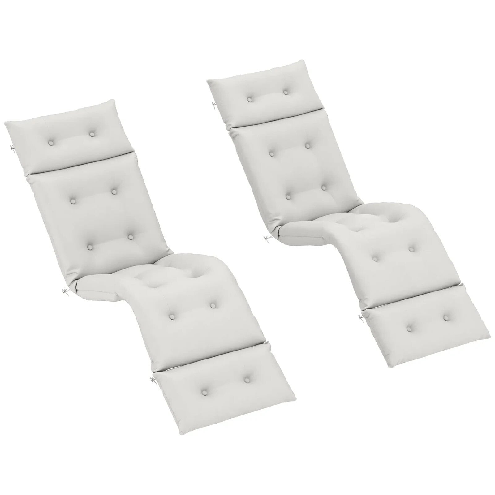 Sun Lounger Cushions Only 190x56x10cm Set of 2 Garden Lounge Chair Pads UPF20 - Home and Garden Furniture Shop - rustic - furniture