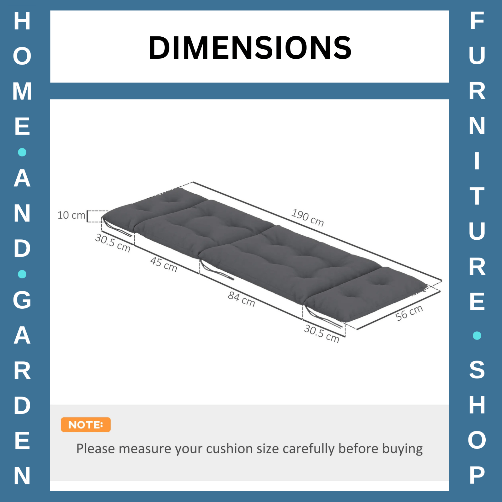 Sun Lounger Cushions Only 190x56x10cm Set of 2 Garden Lounge Chair Pads UPF20 - Home and Garden Furniture Shop - rustic - furniture