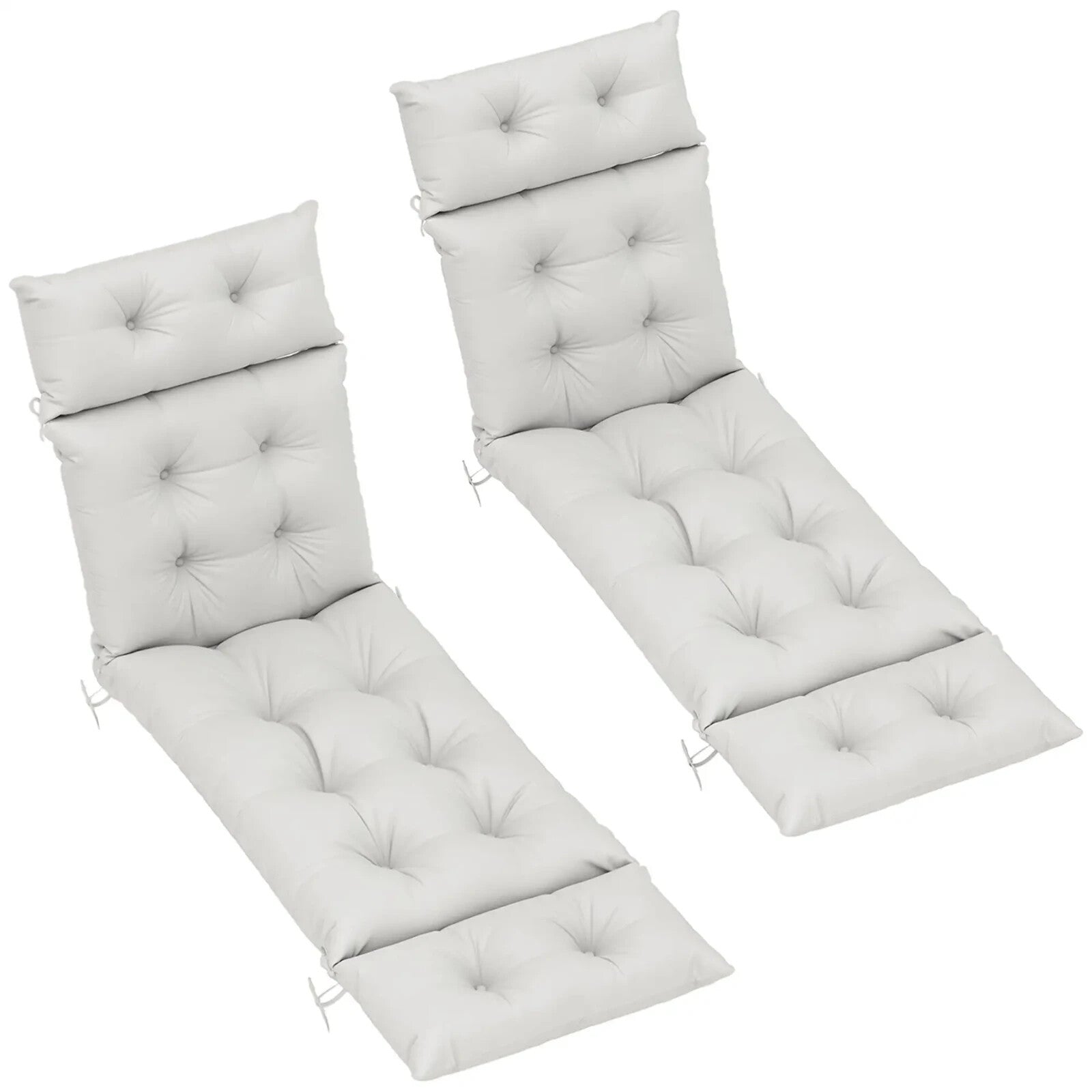 Sun Lounger Cushions Only 190x56x10cm Set of 2 Garden Lounge Chair Pads UPF20 - Home and Garden Furniture Shop - rustic - furniture