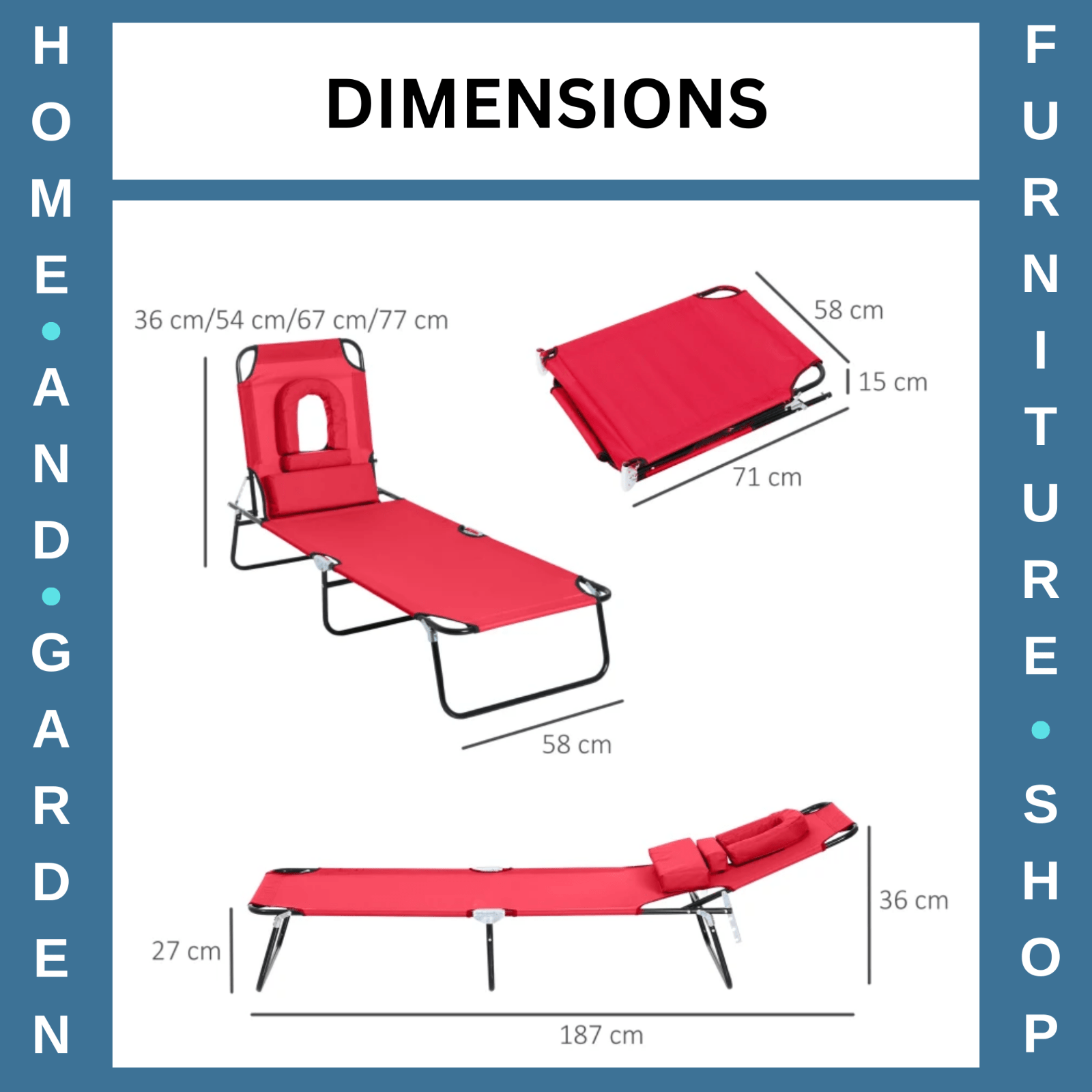 Sun Lounger Folding Recliner Chair Portable Reclining Garden Seat Day Bed Black - Home and Garden Furniture Shop - rustic - furniture