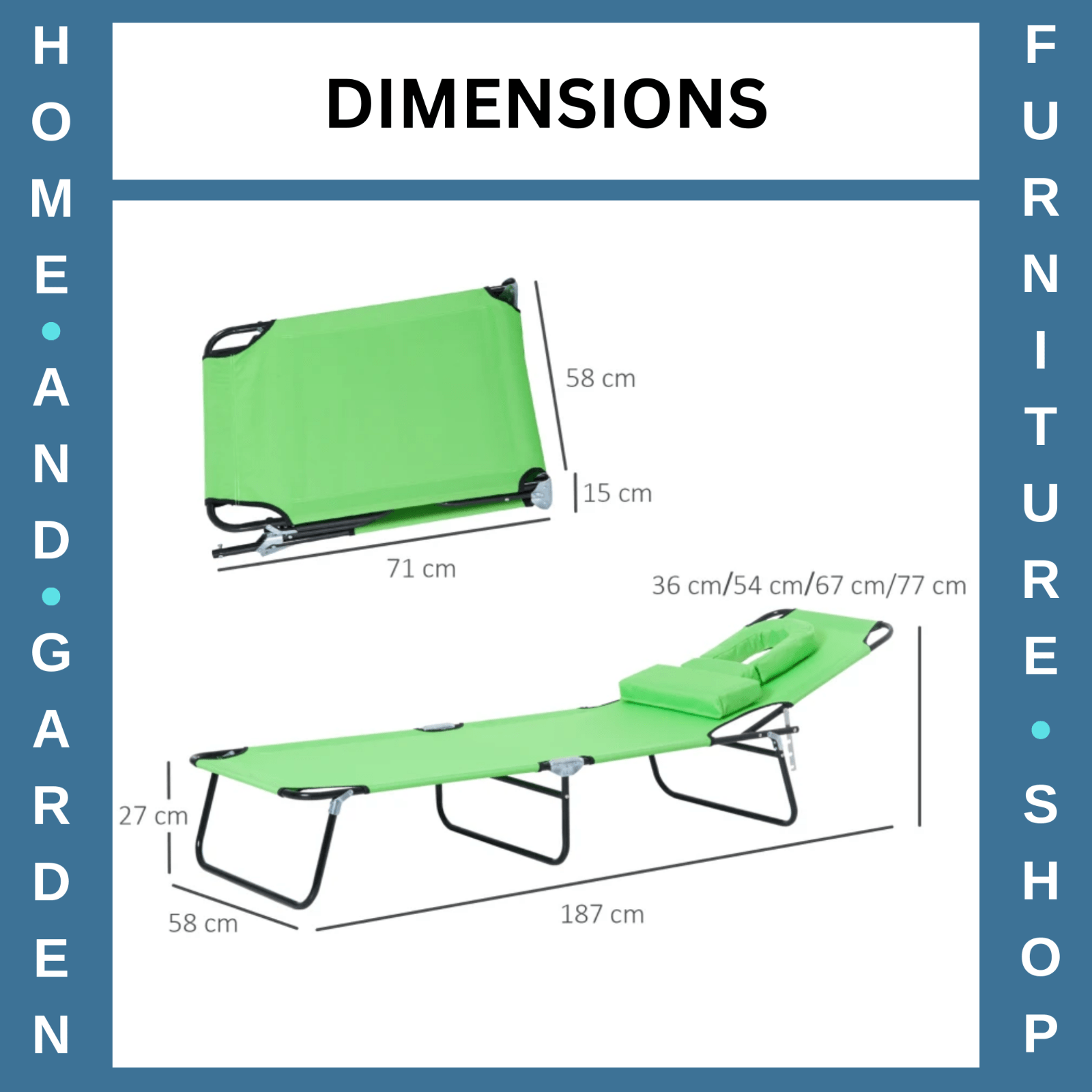Sun Lounger Folding Recliner Chair Portable Reclining Garden Seat Day Bed Black - Home and Garden Furniture Shop - rustic - furniture