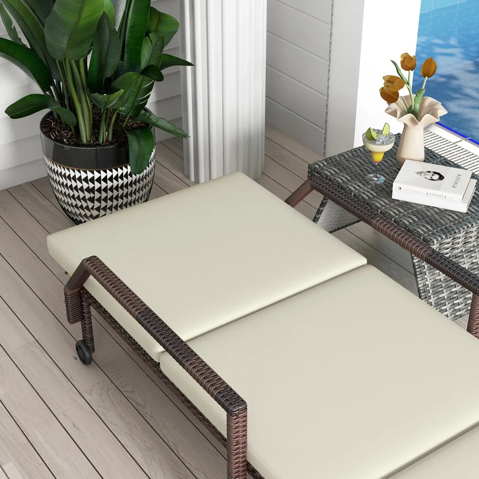 Sun Lounger Recliner Bed Folding Chairs for Camping Garden Beach 5 Position Back - Home and Garden Furniture Shop - rustic - furniture