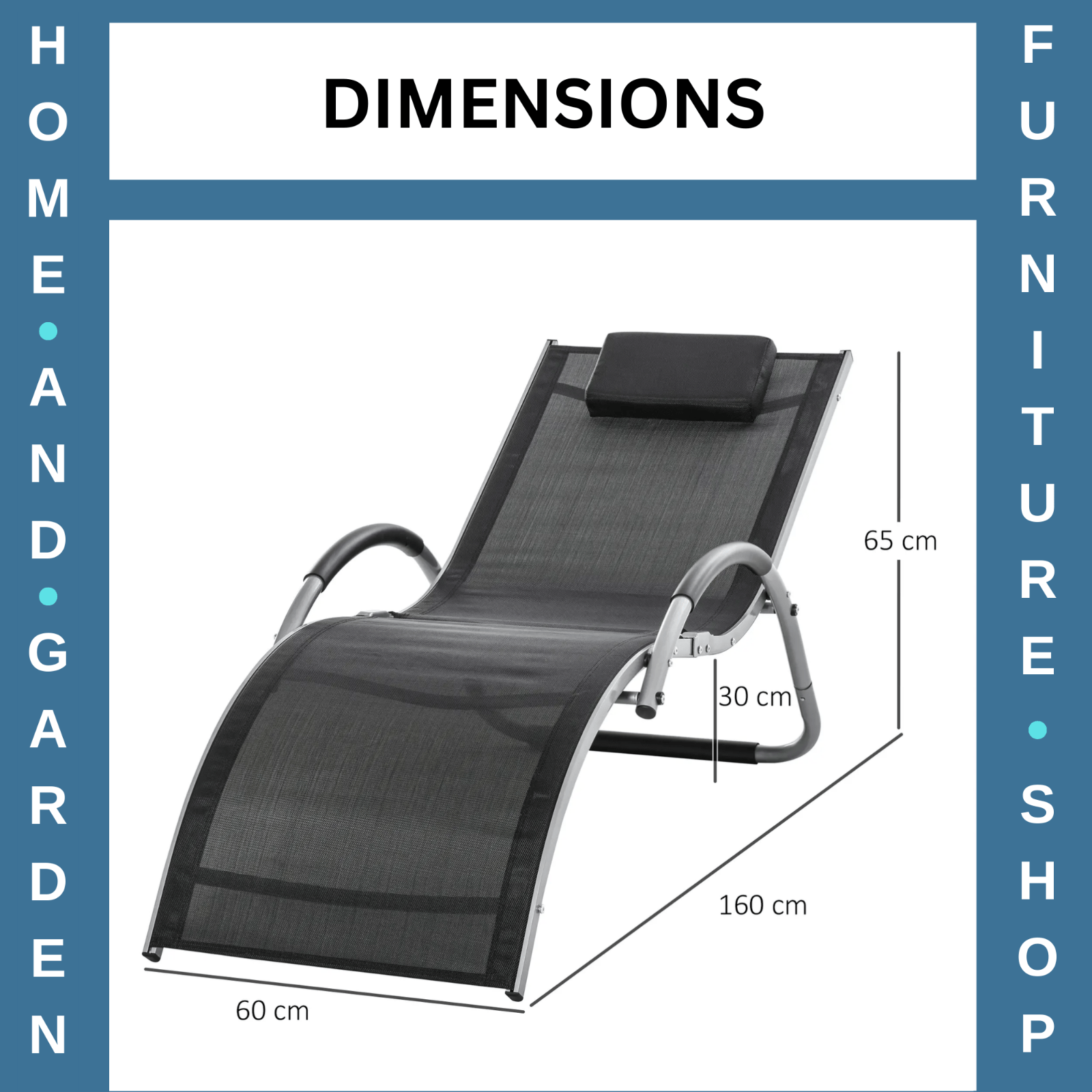 Sun Lounger Recliner Ergonomic Outdoor Lounge Chair with Pillow for Garden Black - Home and Garden Furniture Shop - rustic - furniture