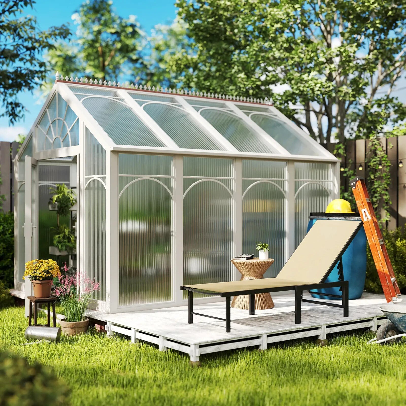 Sun Lounger Reclining Garden Chair with Pillow 5 Level Adjustable Outdoor Sunbed - Home and Garden Furniture Shop - rustic - furniture