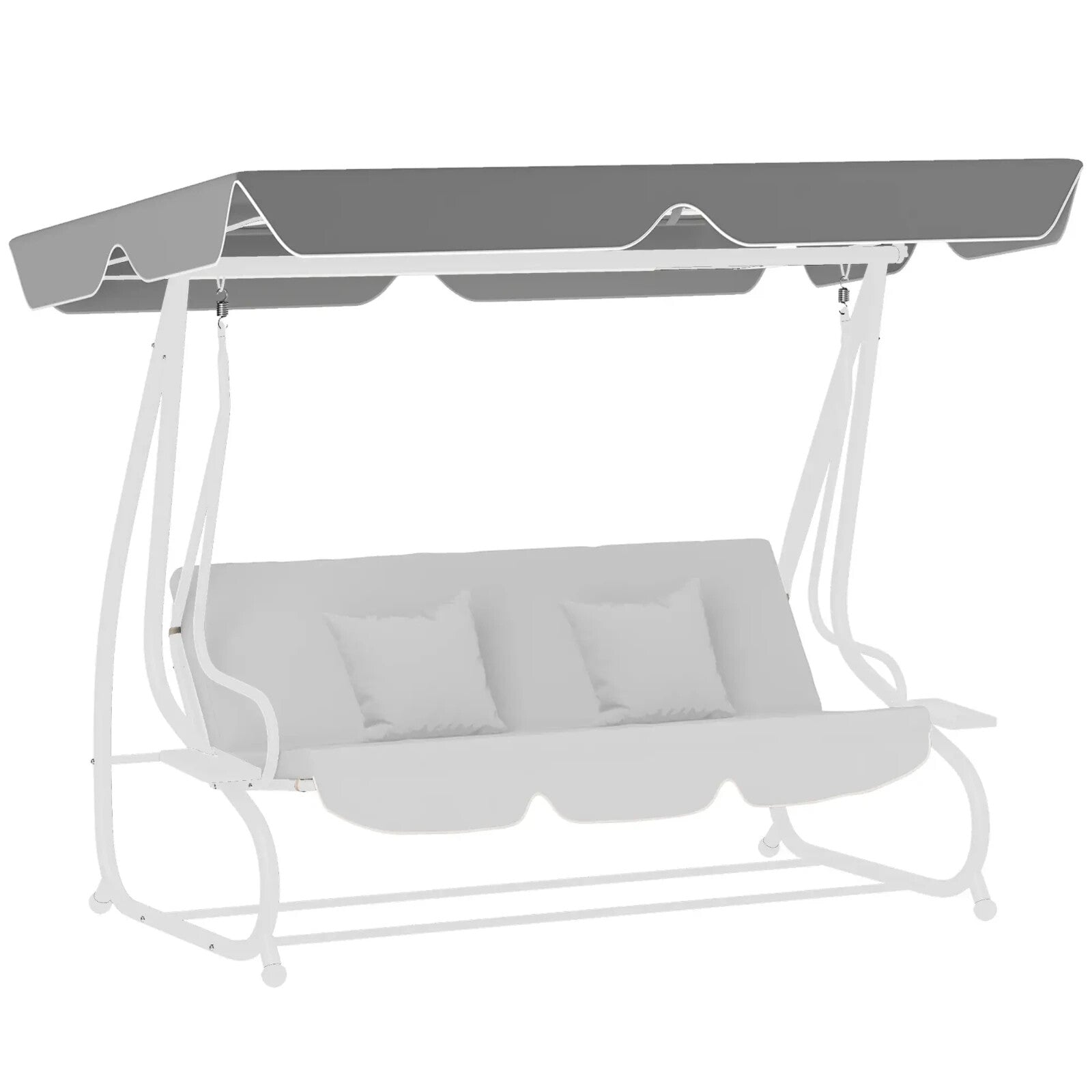 Swing Bench Canopy 3 - Seater Replacement Water - Resistant with Hooks Dark Grey - Home and Garden Furniture Shop - rustic - furniture