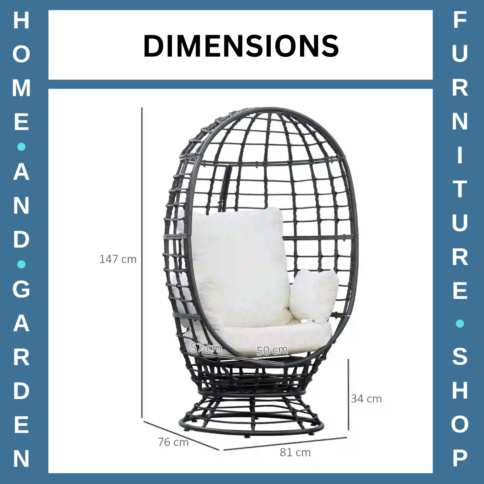 Swivel Rattan Egg Chair with Cushion and Pillow for Garden Patio or Balcony Use - Home and Garden Furniture Shop - rustic - furniture