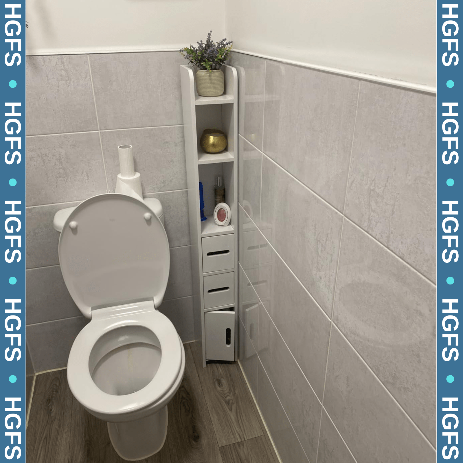 Tall Bathroom Cabinet Storage Unit Modern Slim Tallboy Cupboard 3 Door Shelves - Home and Garden Furniture Shop - rustic - furniture