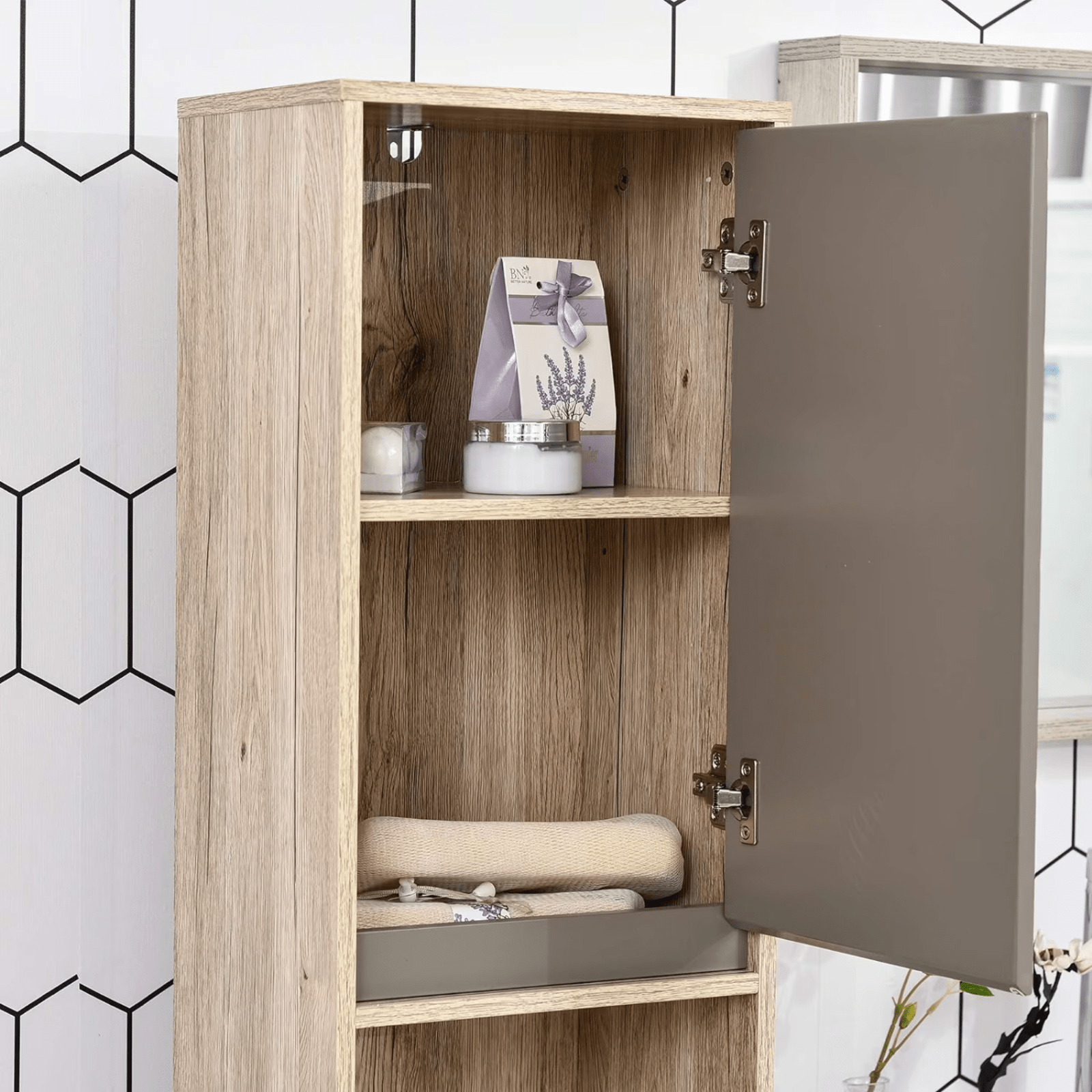 Tall Bathroom Cabinet Storage Unit Modern Slim Tallboy Cupboard Door Shelves NEW - Home and Garden Furniture Shop - #rustic - furniture#