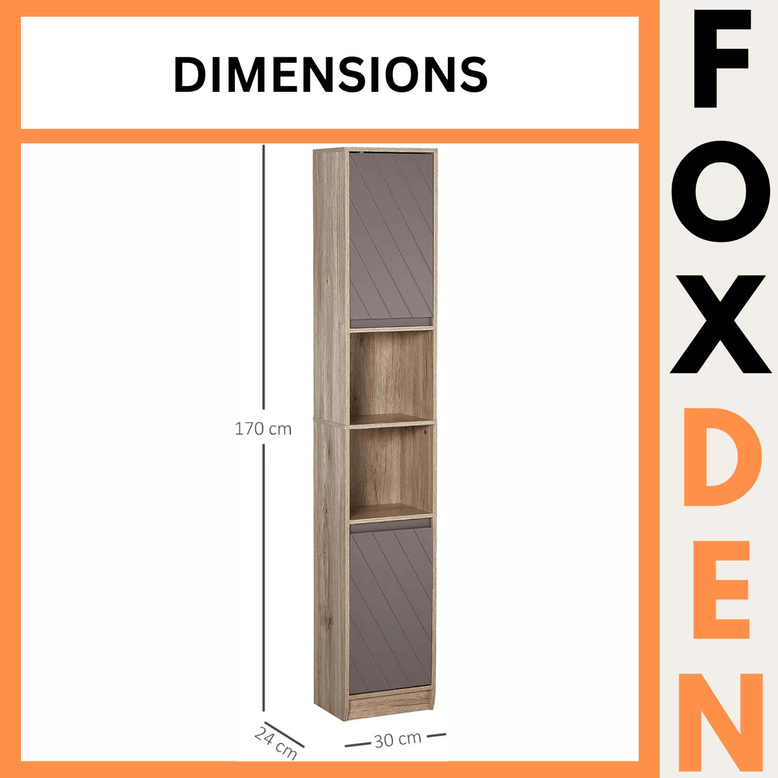 Tall Bathroom Cabinet Storage Unit Modern Slim Tallboy Cupboard Door Shelves NEW - Home and Garden Furniture Shop - rustic - furniture