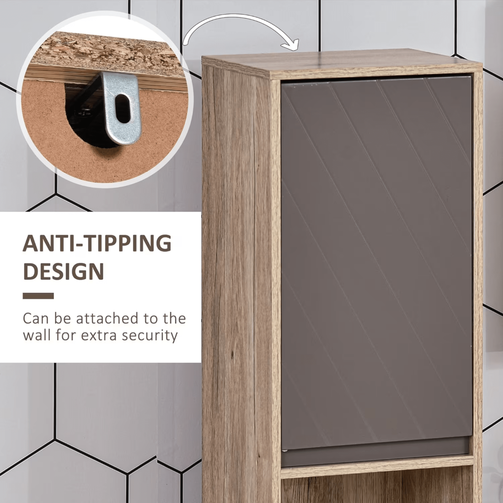 Tall Bathroom Cabinet Storage Unit Modern Slim Tallboy Cupboard Door Shelves NEW - Home and Garden Furniture Shop - rustic - furniture