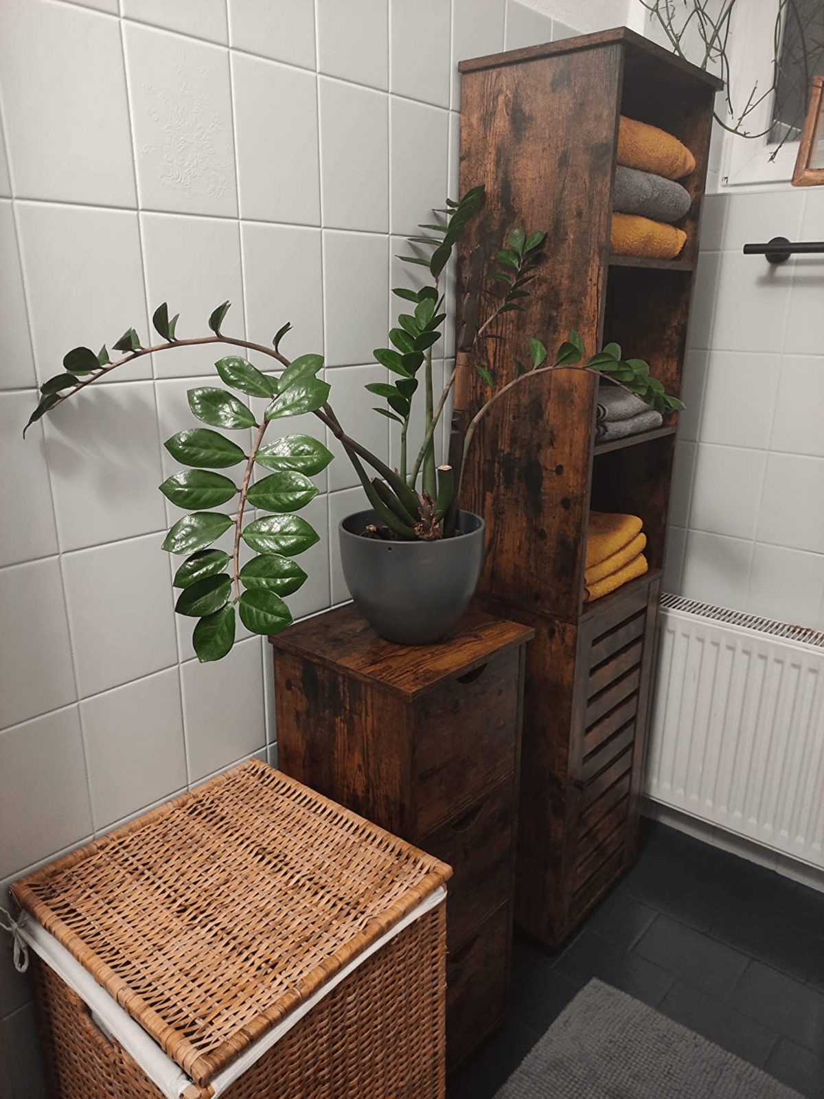 Tall Bathroom Cabinet Storage Unit Rustic Slim Tallboy Cupboard Door Shelves NEW - Home and Garden Furniture Shop - rustic - furniture