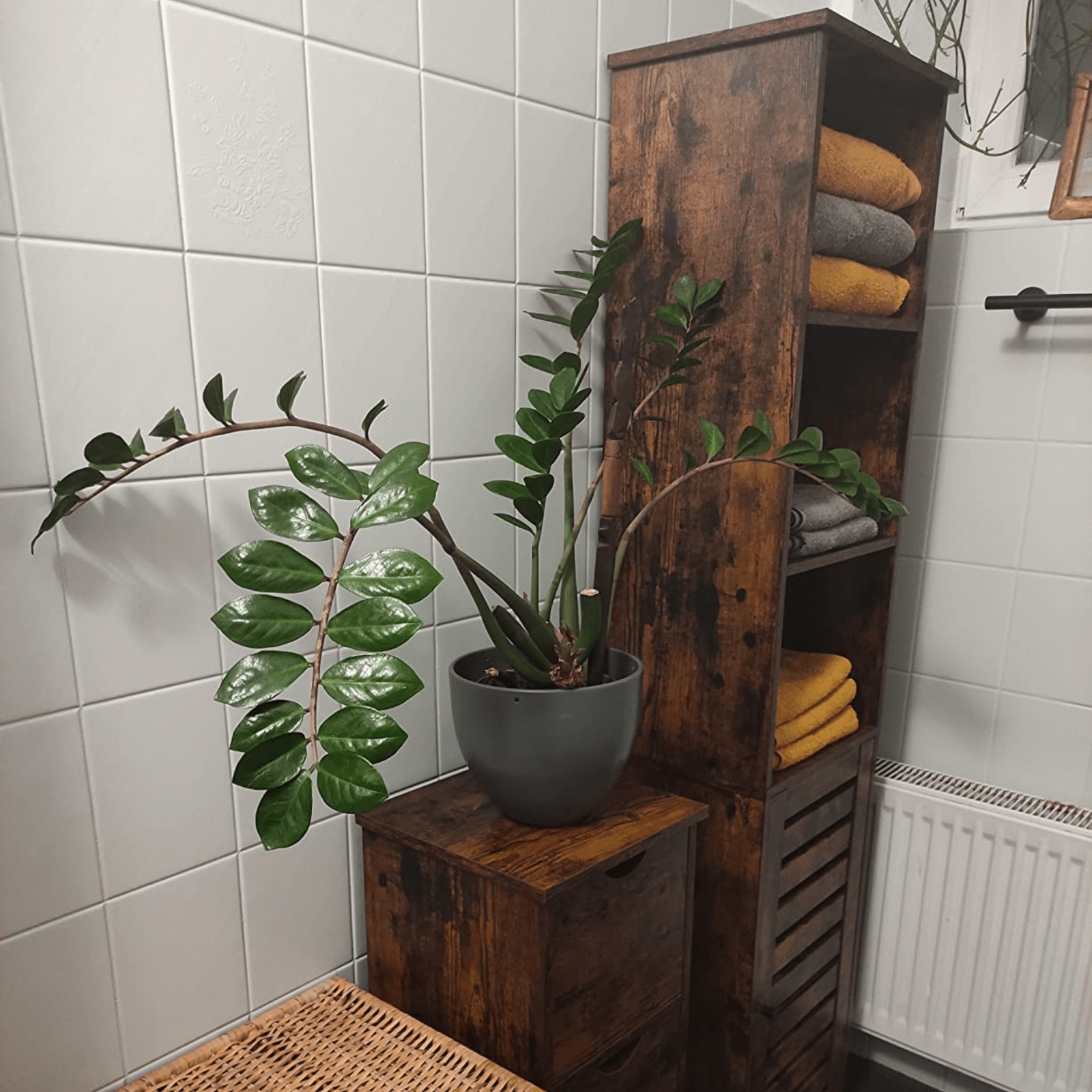 Tall Bathroom Cabinet Storage Unit Rustic Slim Tallboy Cupboard Door Shelves NEW - Home and Garden Furniture Shop - rustic - furniture