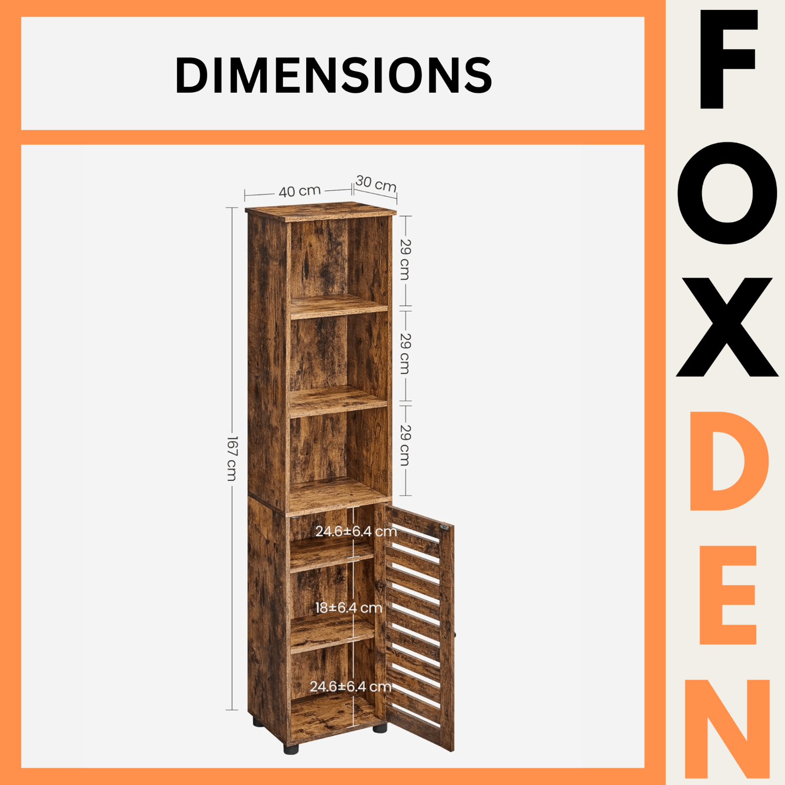 Tall Bathroom Cabinet Storage Unit Rustic Slim Tallboy Cupboard Door Shelves NEW - Home and Garden Furniture Shop - rustic - furniture