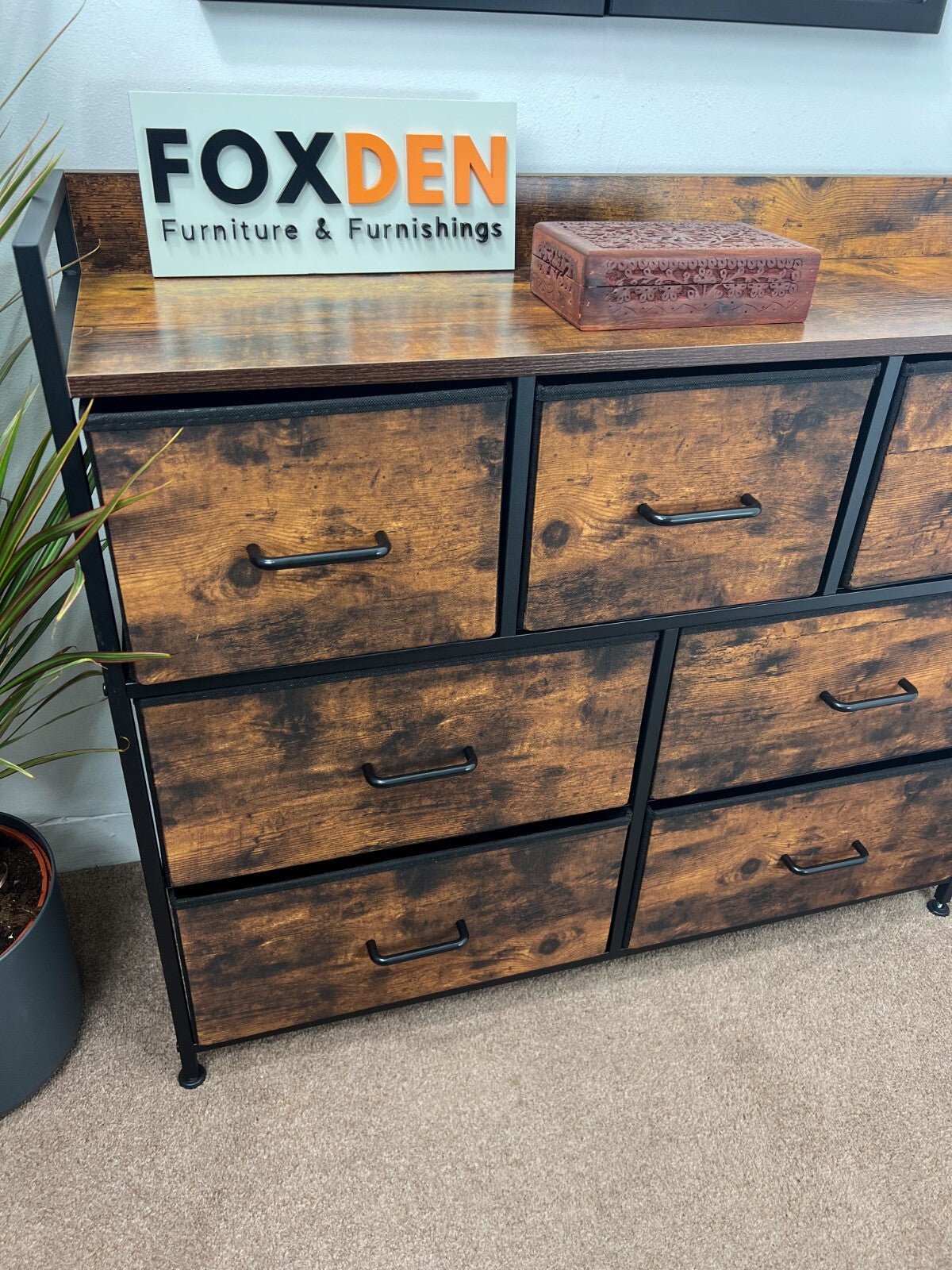 Tall Chest of Drawers Bedroom Cabinet 7 Drawer Fabric Dresser Storage Organiser - Home and Garden Furniture Shop - rustic - furniture