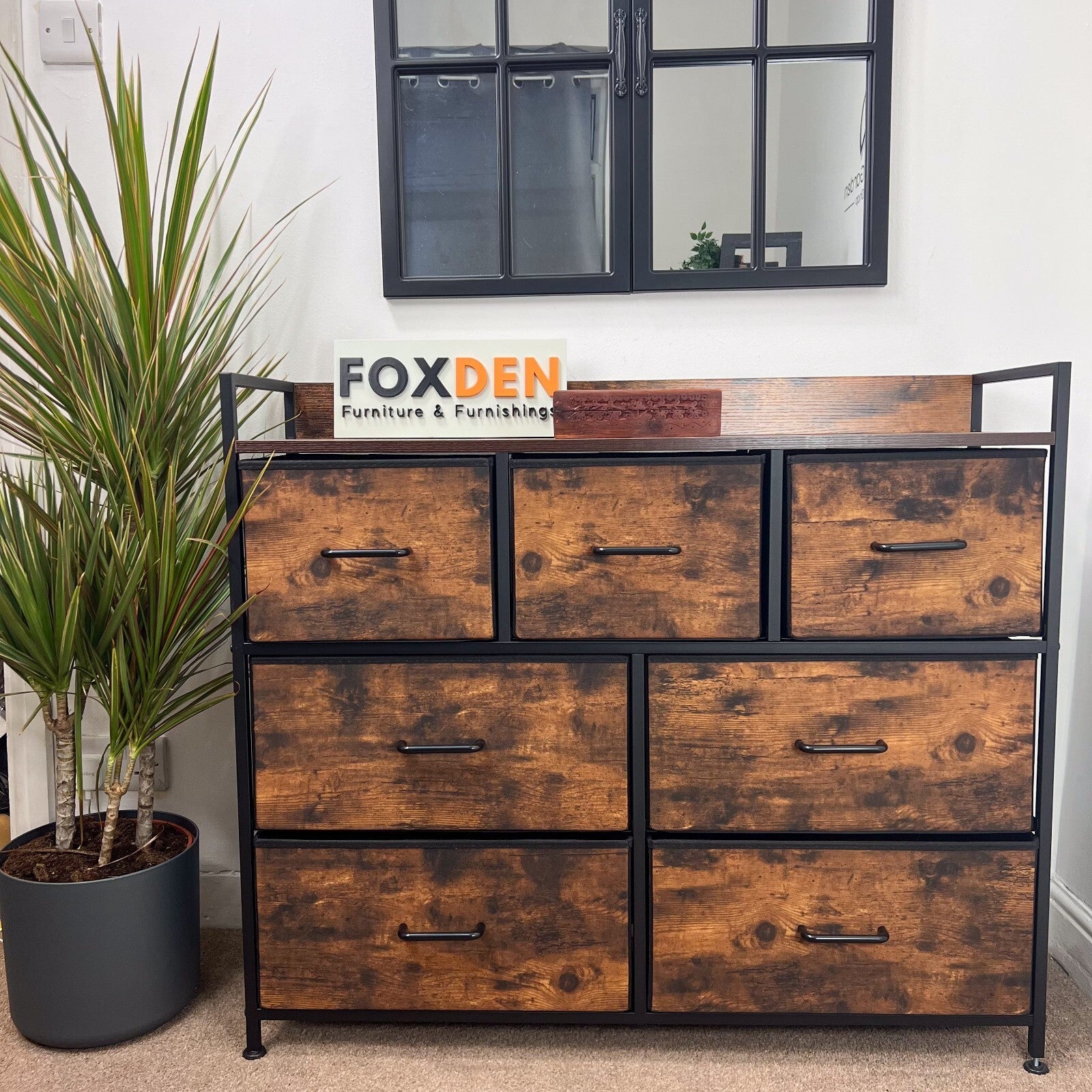 Tall Chest of Drawers Bedroom Cabinet 7 Drawer Fabric Dresser Storage Organiser - Home and Garden Furniture Shop - rustic - furniture