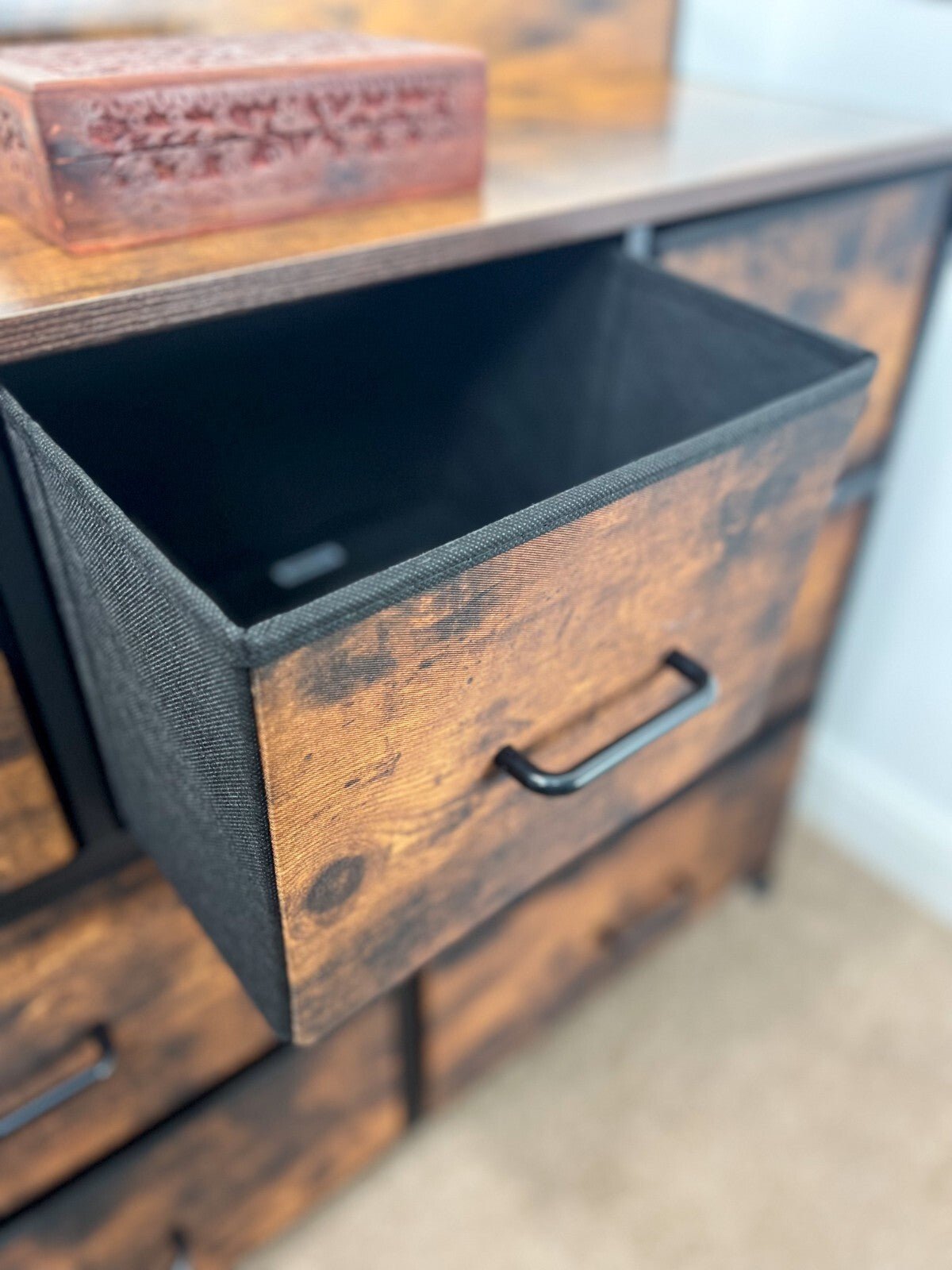 Tall Chest of Drawers Bedroom Cabinet 7 Drawer Fabric Dresser Storage Organiser - Home and Garden Furniture Shop - rustic - furniture