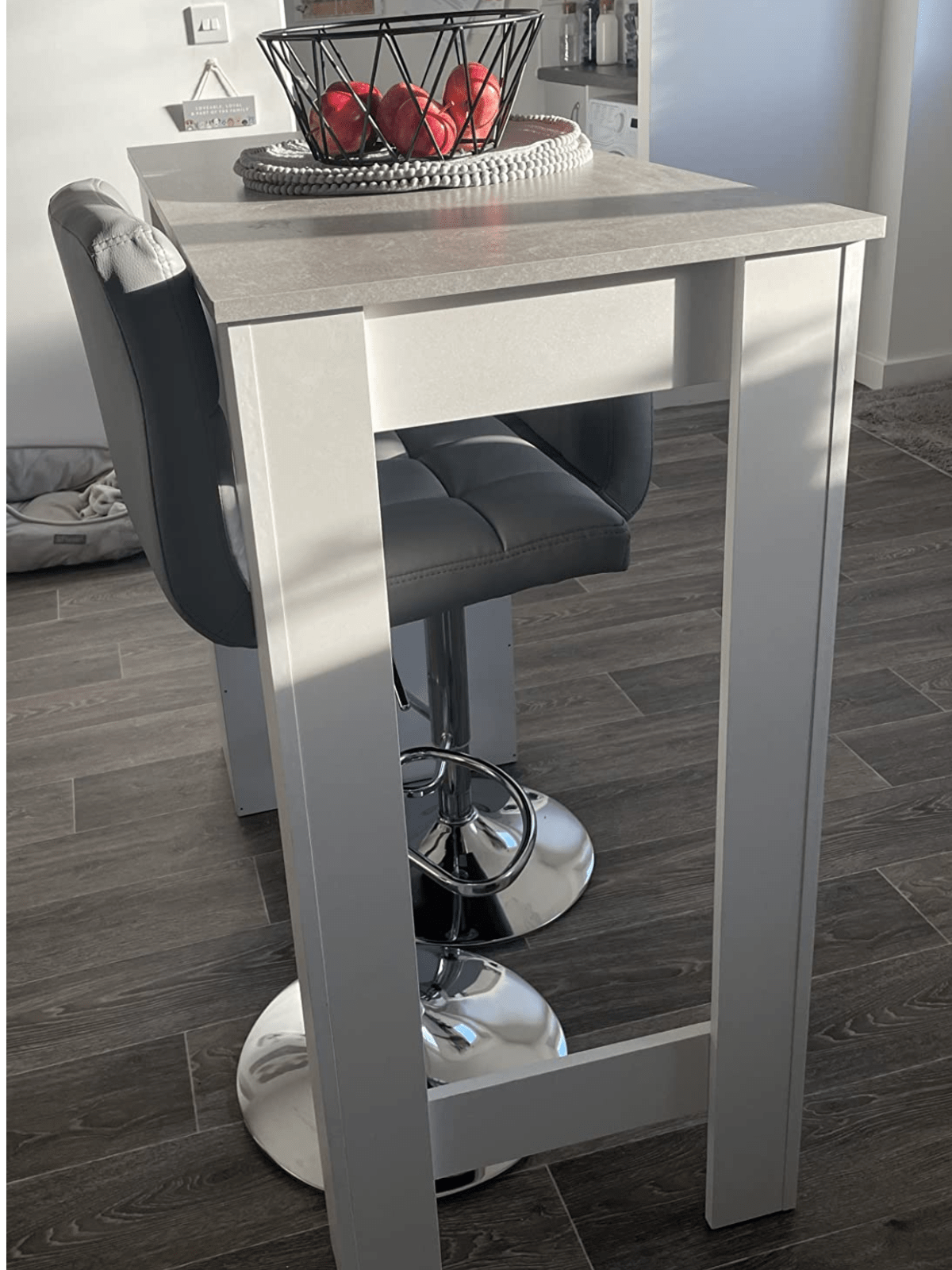 Tall Dining Bar Table 4 Shelves High Kitchen Island Counter Breakfast Table Grey - Home and Garden Furniture Shop - rustic - furniture