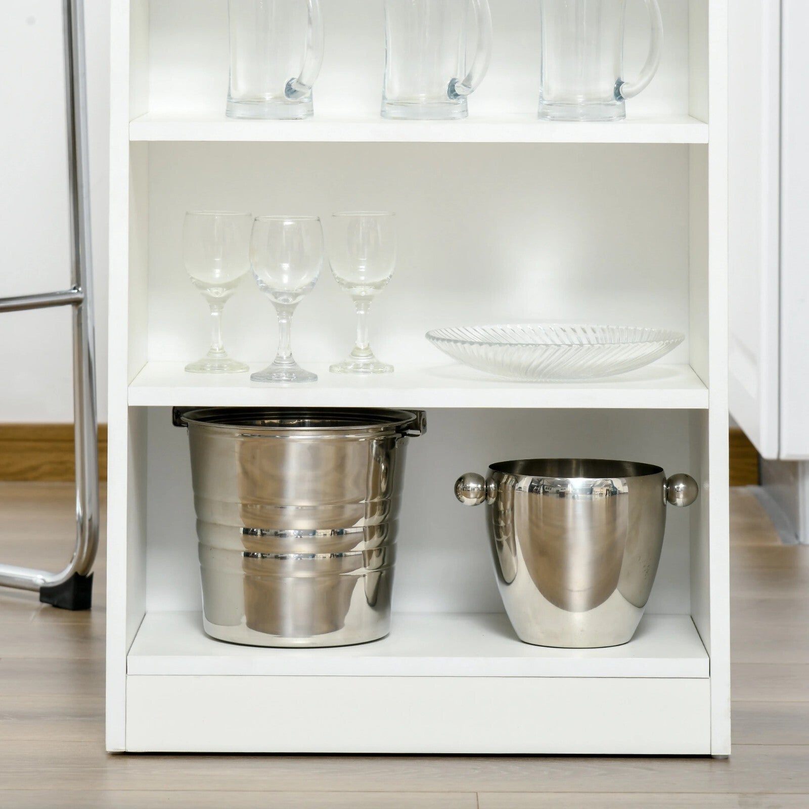 Tall Dining Bar Table 4 Shelves High Kitchen Island Counter Breakfast Table Grey - Home and Garden Furniture Shop - rustic - furniture